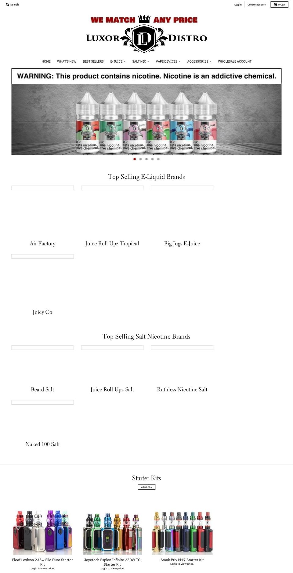 luxordistro.com — Shopify storefront screenshot
