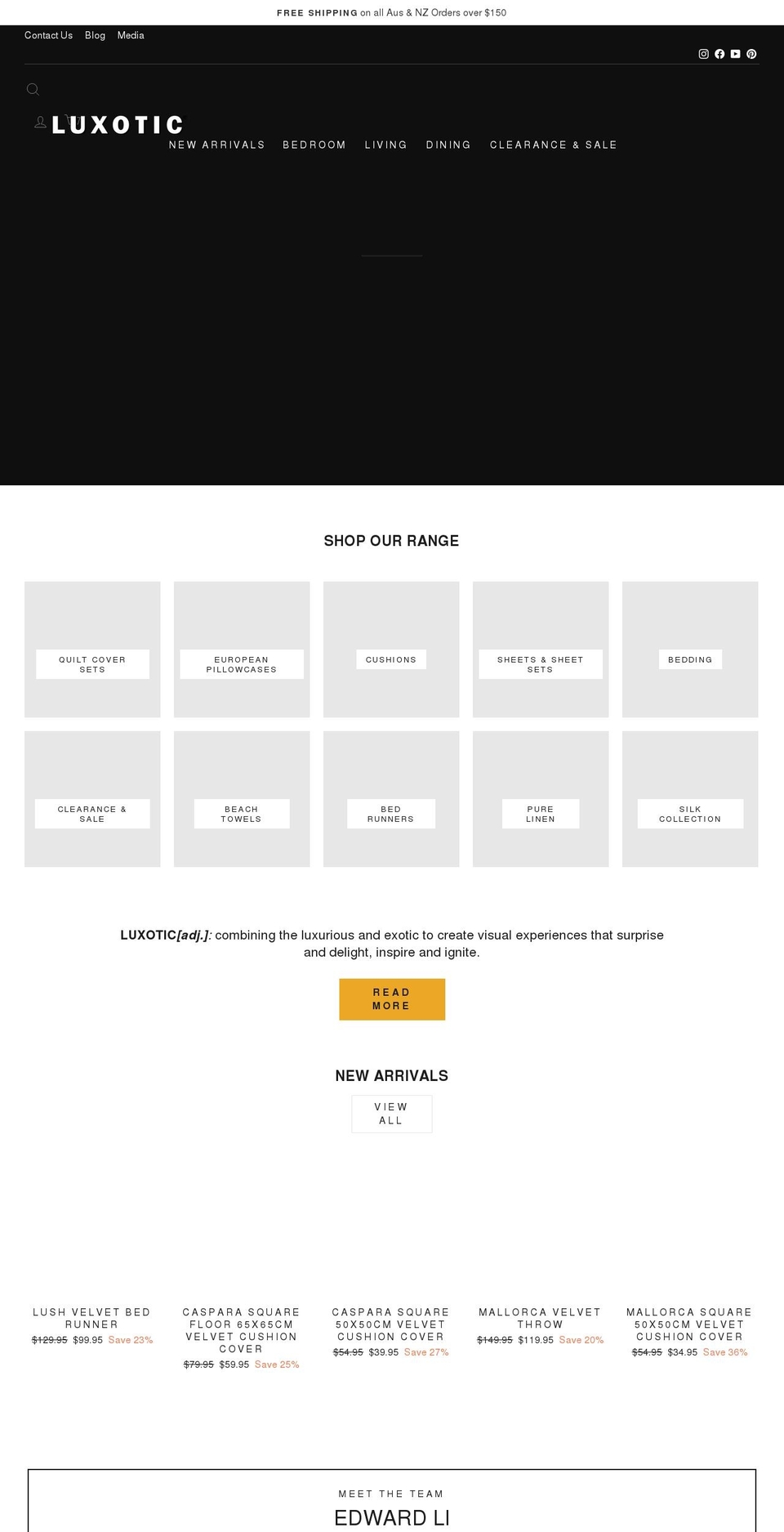 luxotic.com.au shopify website screenshot