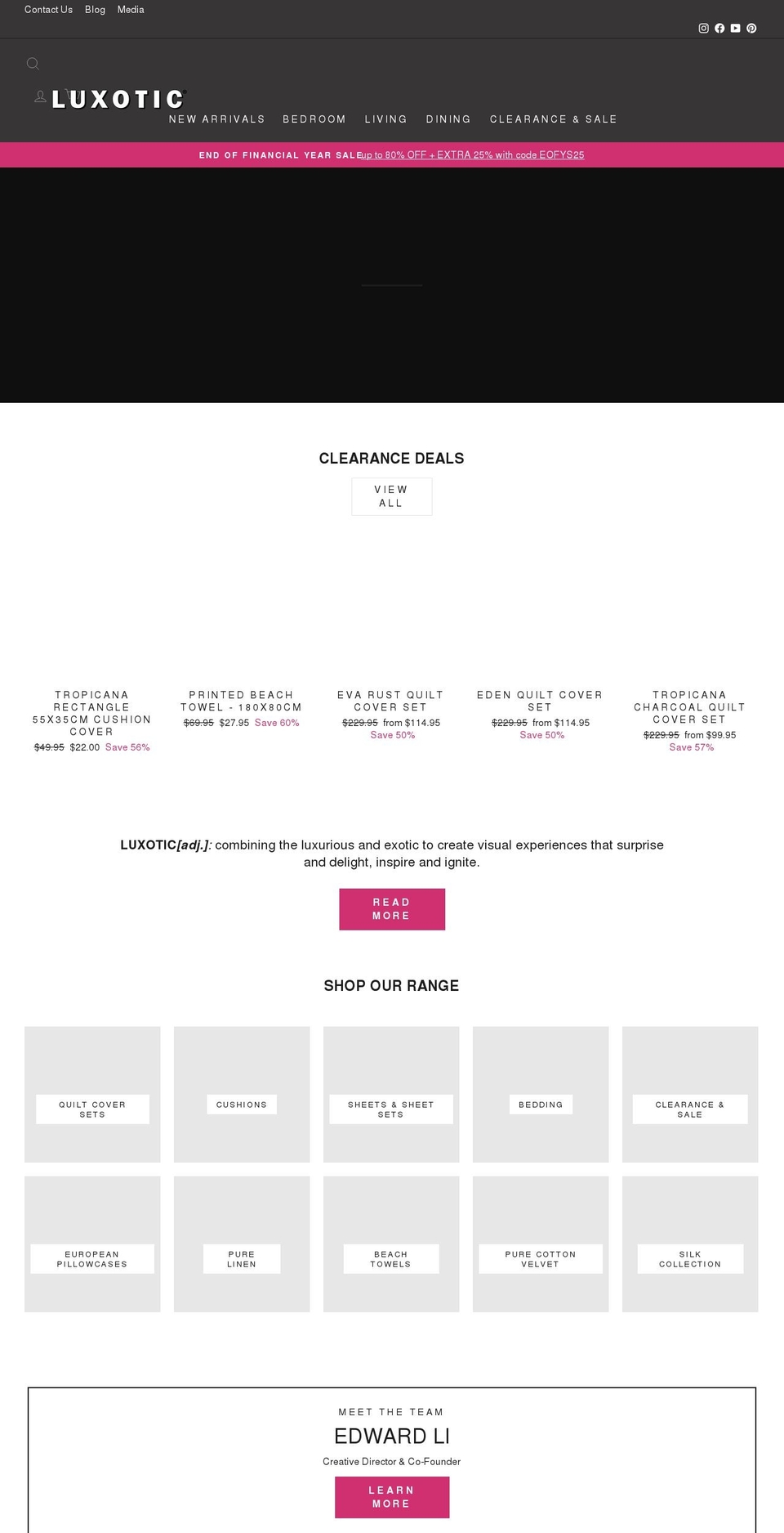 luxotic.com shopify website screenshot