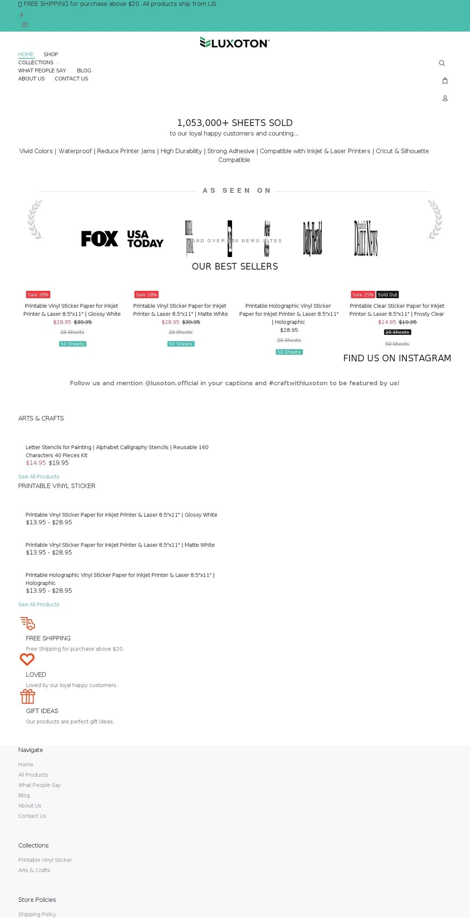 luxoton.com shopify website screenshot