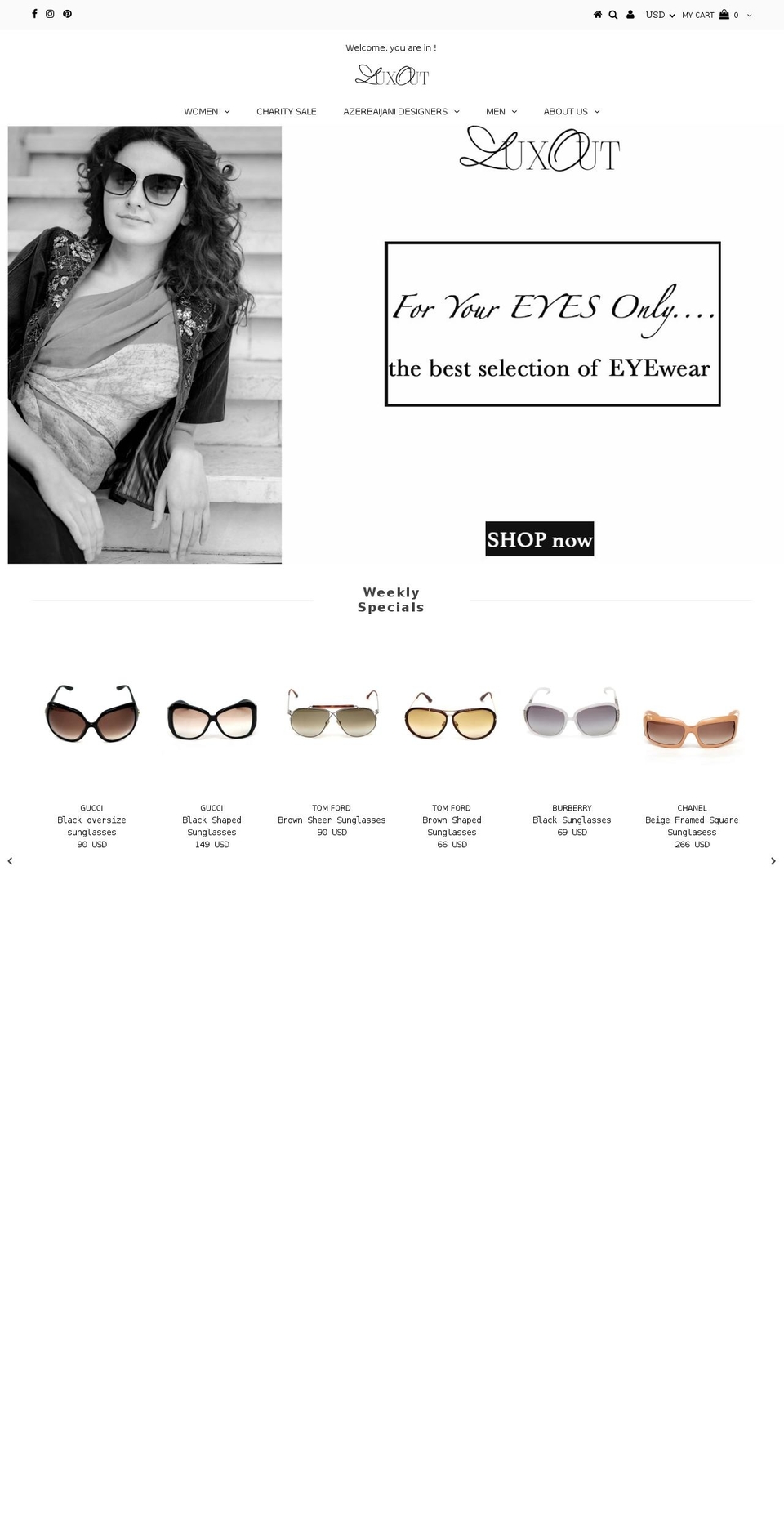 luxout.net shopify website screenshot