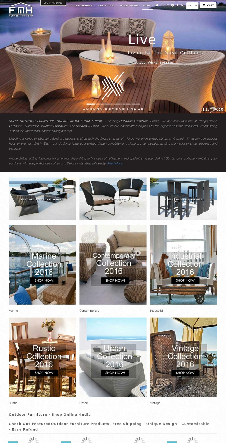 luxoxindia.com shopify website screenshot