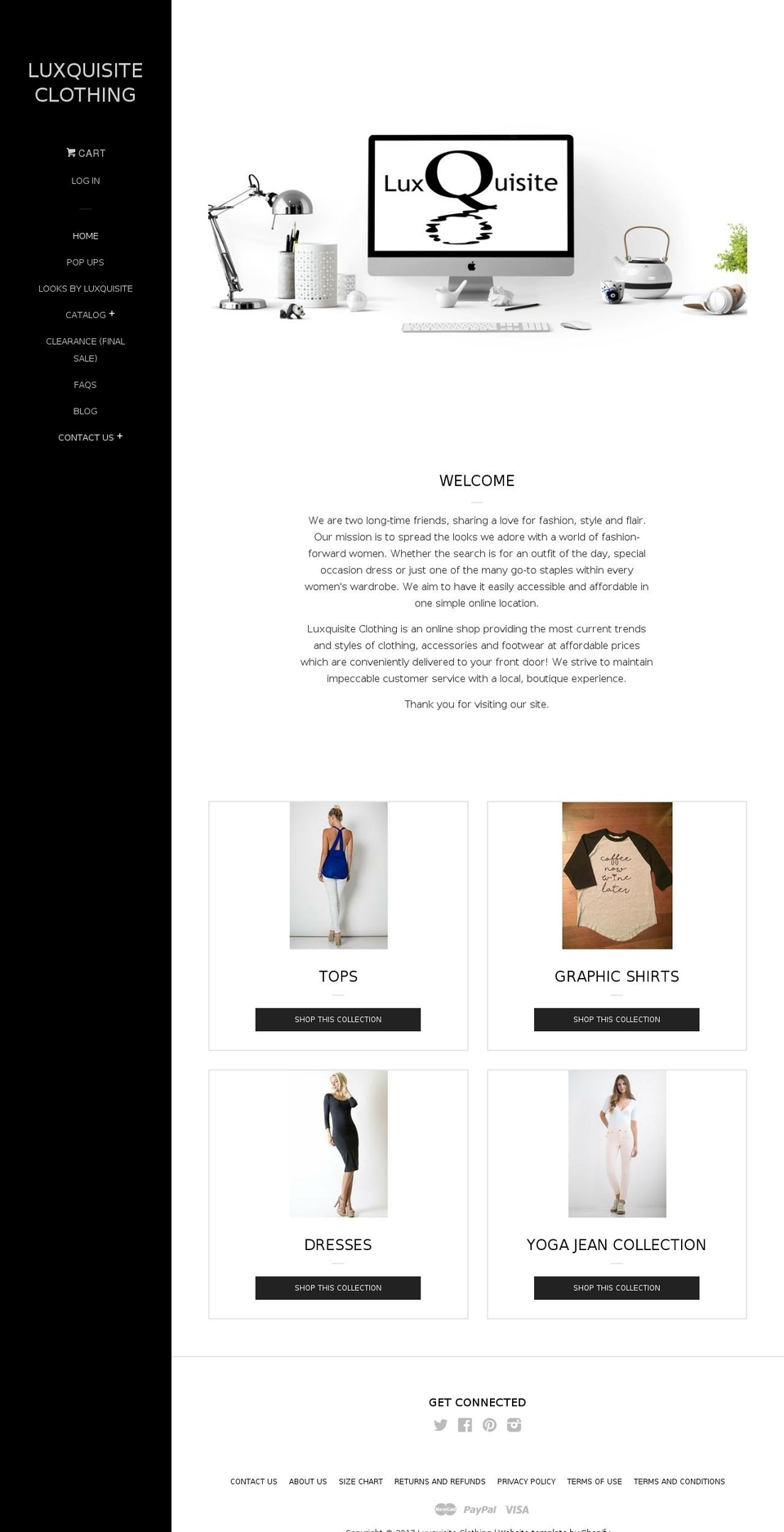 luxquisiteclothing.com shopify website screenshot