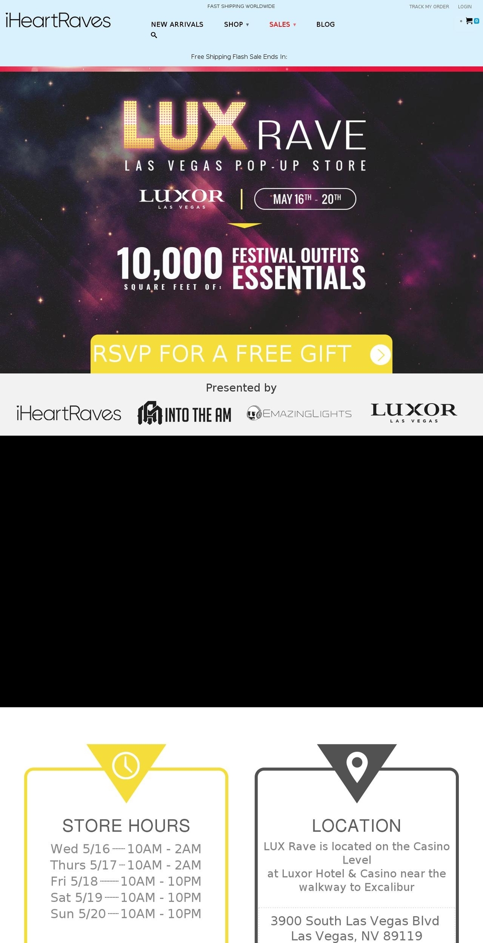 luxrave.com — Shopify storefront screenshot