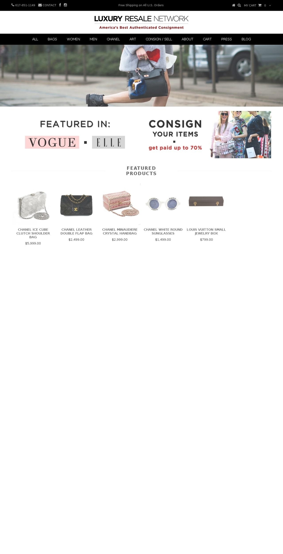 luxresale.net shopify website screenshot