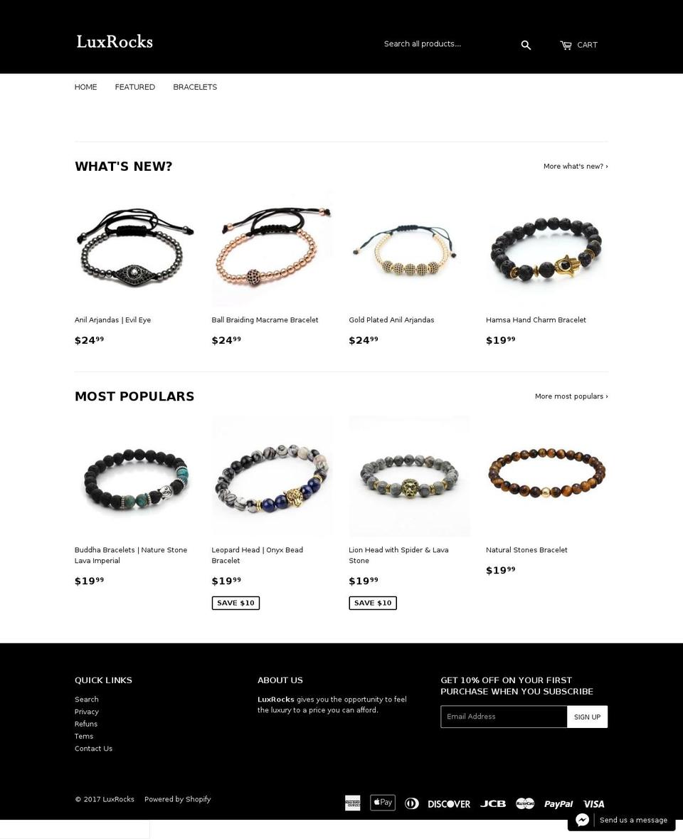 luxrocks.net shopify website screenshot