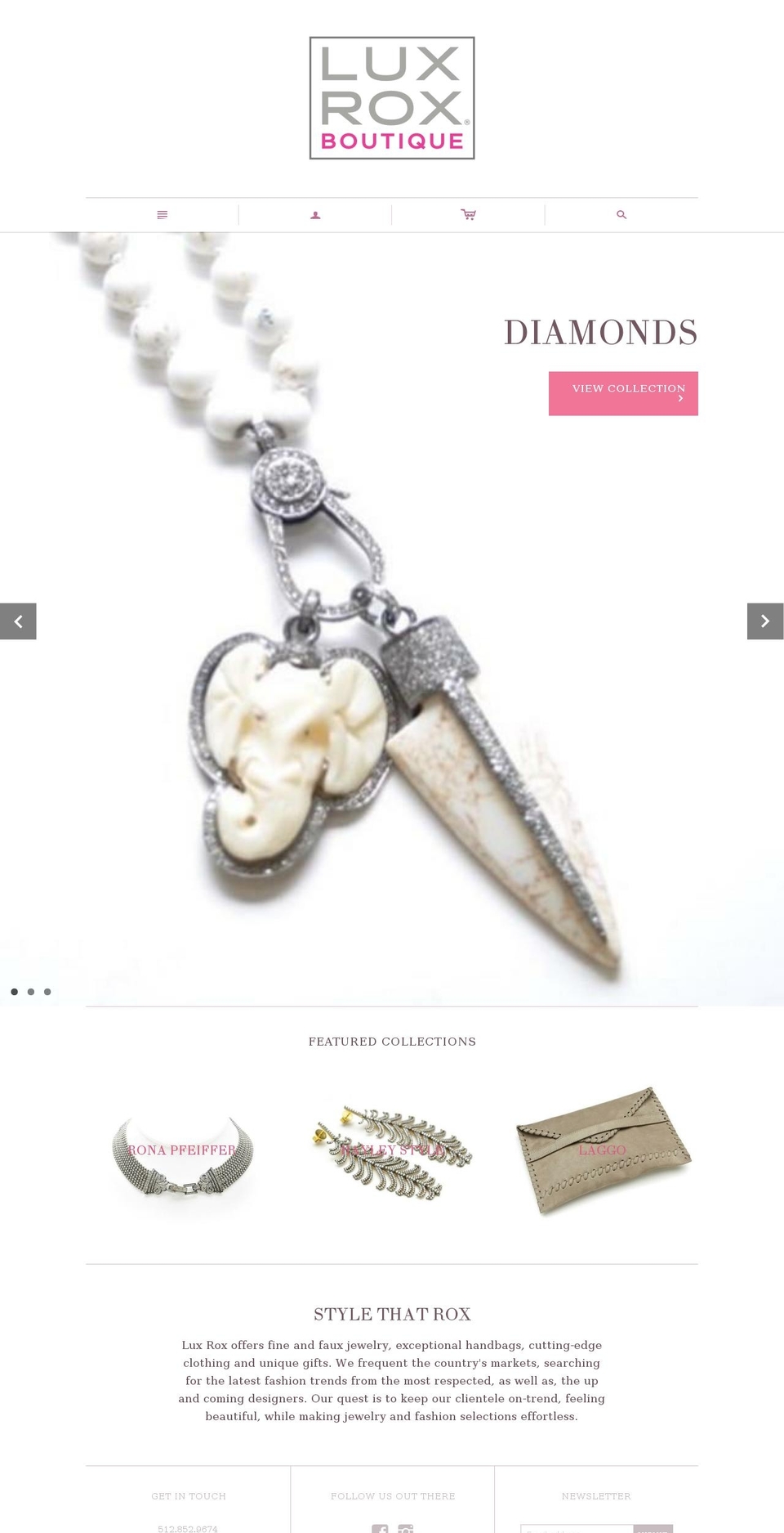 luxroxboutique.com shopify website screenshot