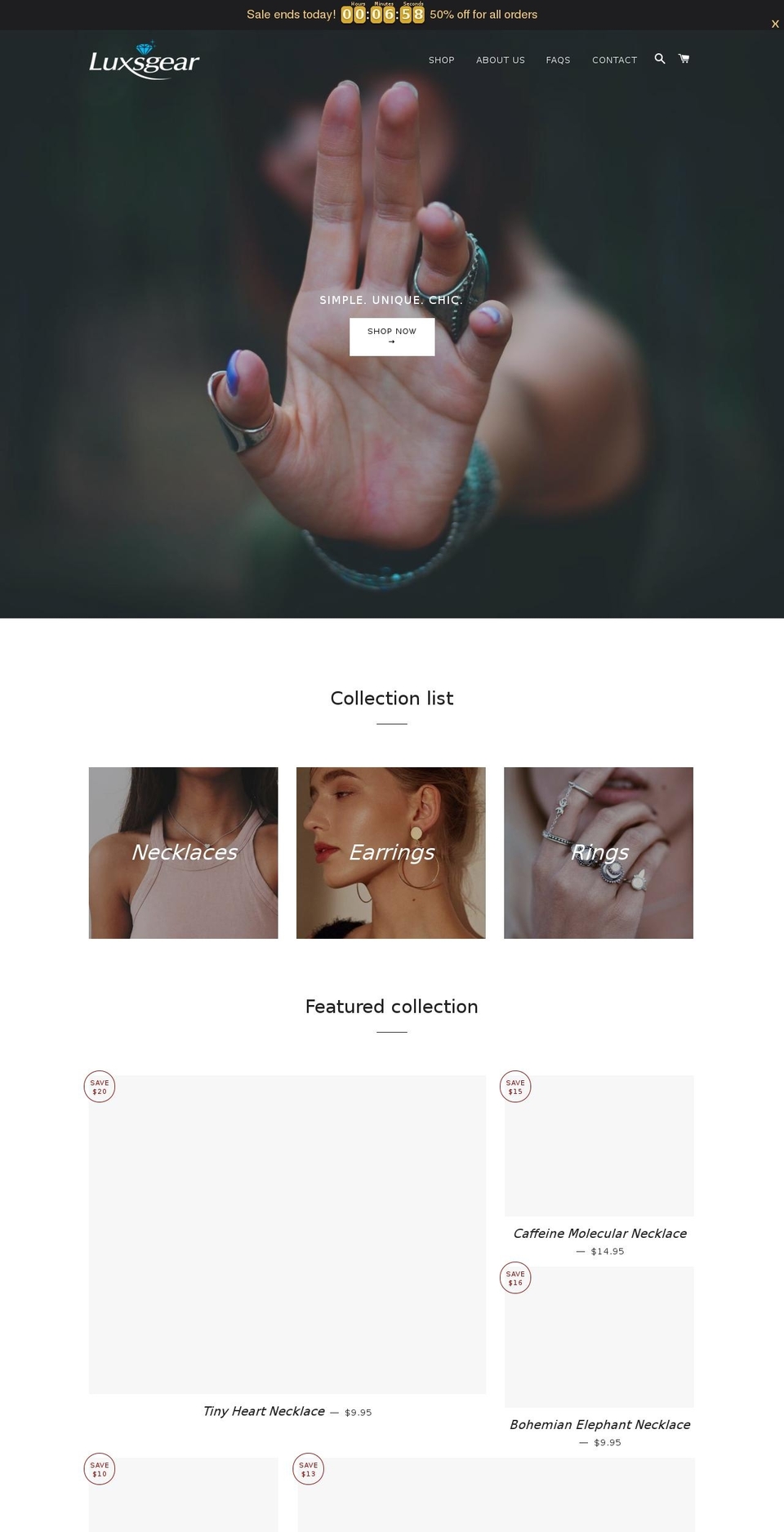 luxsgear.com shopify website screenshot