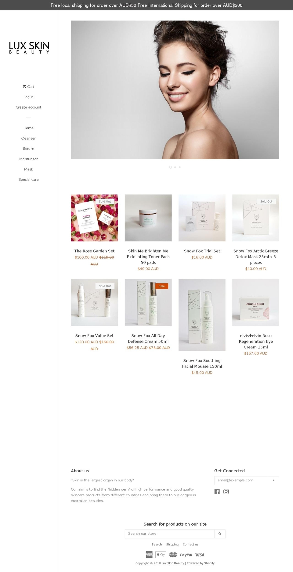 luxskinbeauty.com — Shopify storefront screenshot
