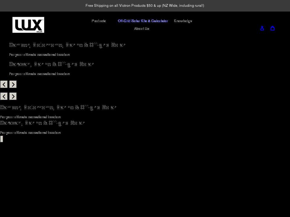 luxsolar.co.nz shopify website screenshot
