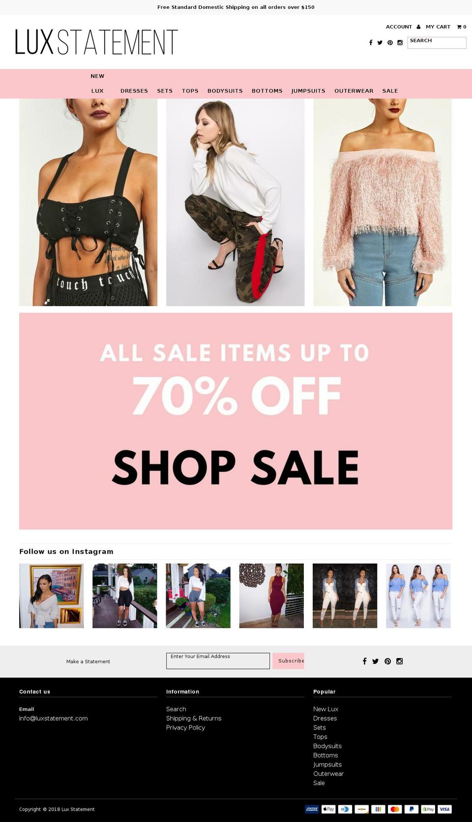 luxstatement.com — Shopify storefront screenshot