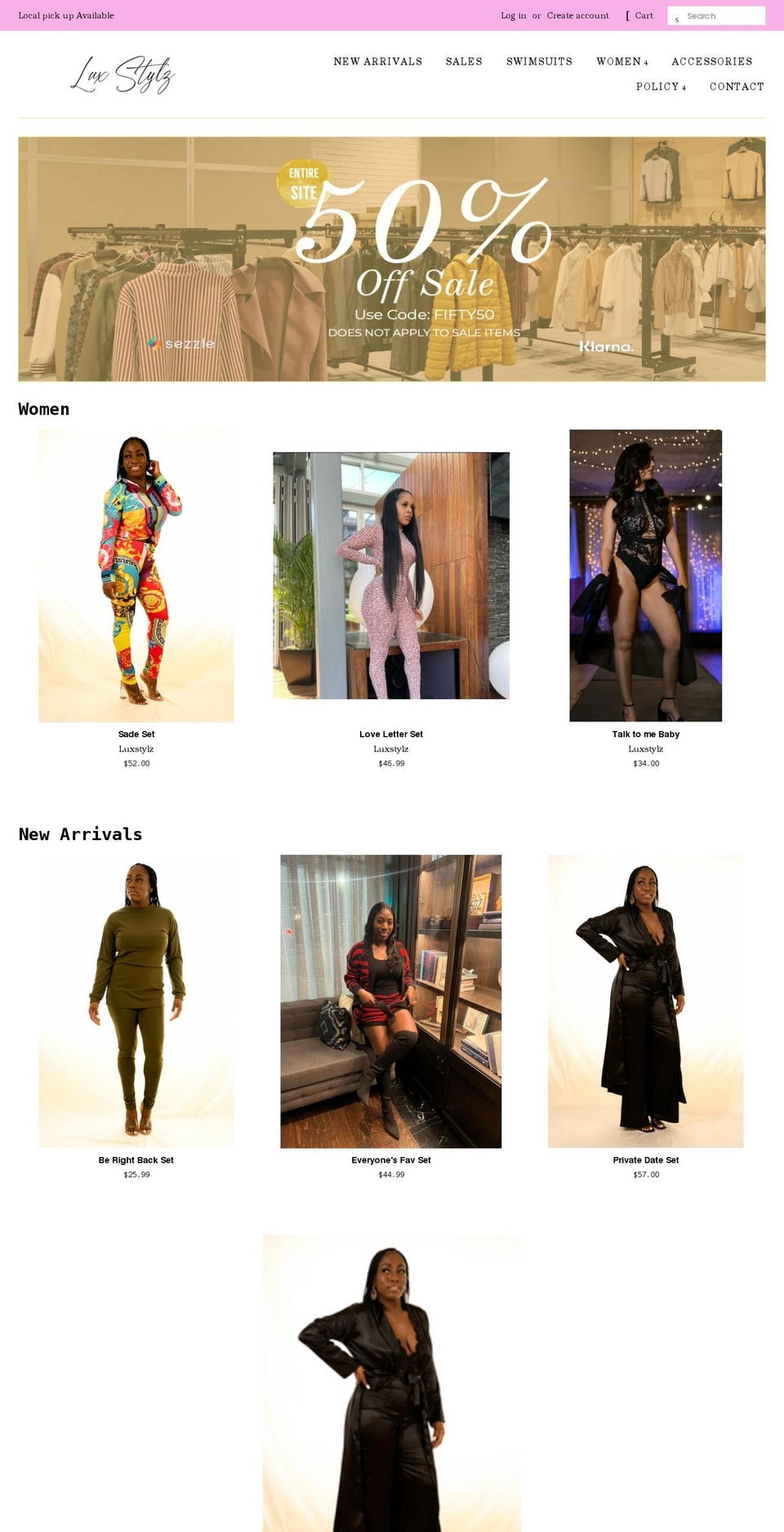 luxstylz.com shopify website screenshot