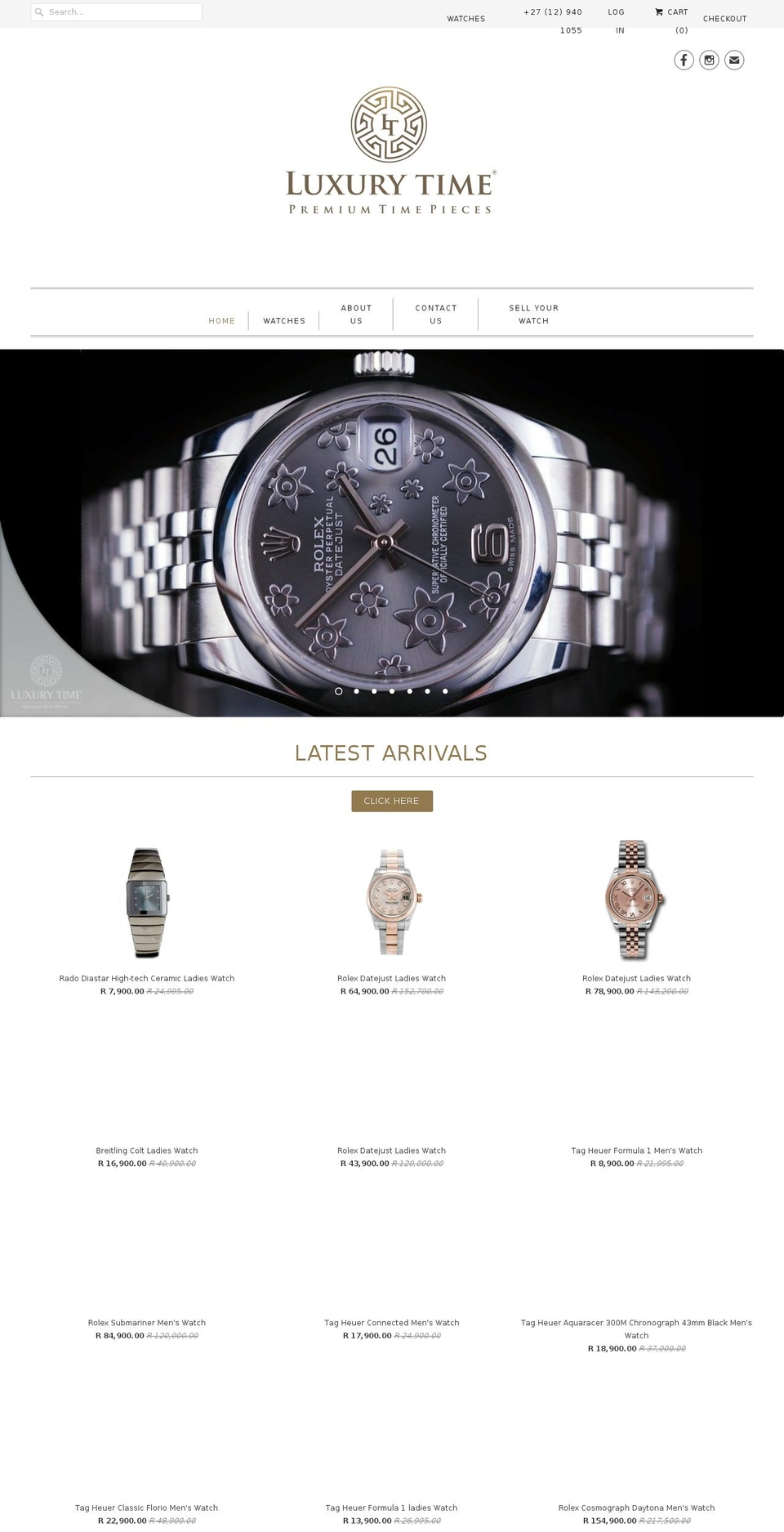 luxtime.co.za shopify website screenshot