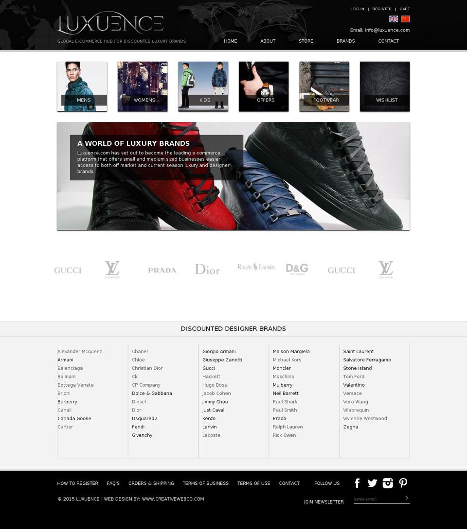 luxuence.com shopify website screenshot