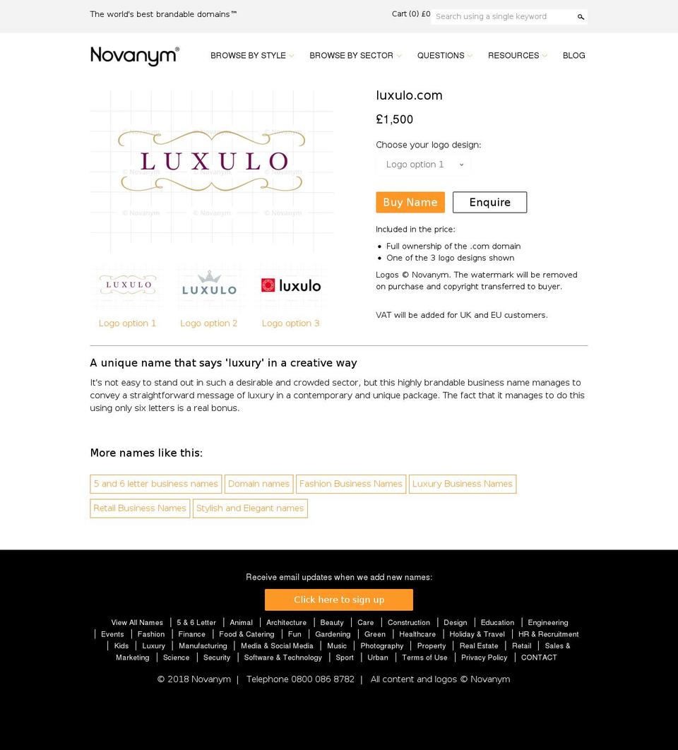 luxulo.com — Shopify storefront screenshot