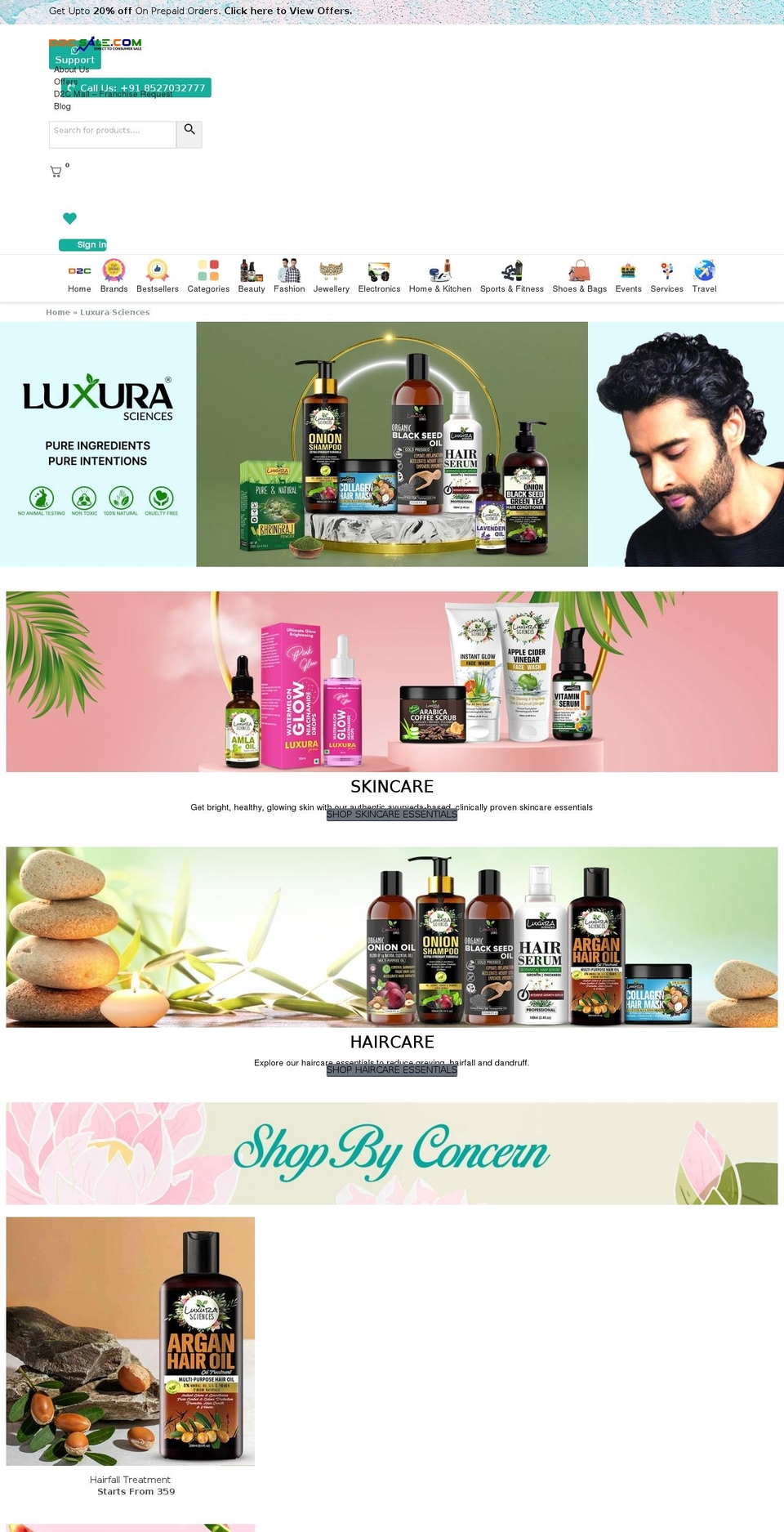 luxurasciences.com shopify website screenshot