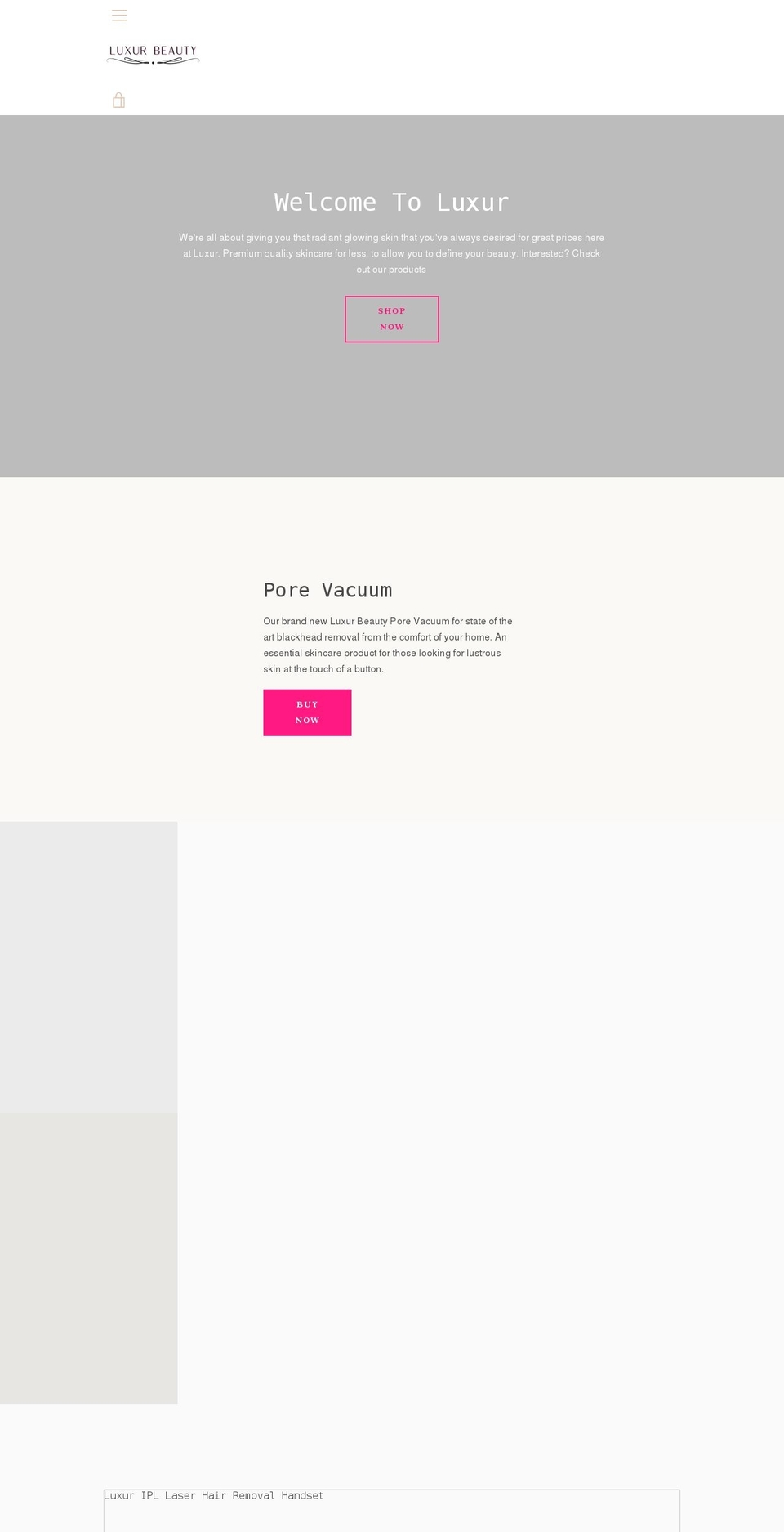 luxurbeautystore.com shopify website screenshot
