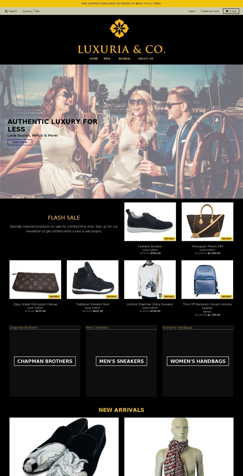 luxuriaco.com shopify website screenshot