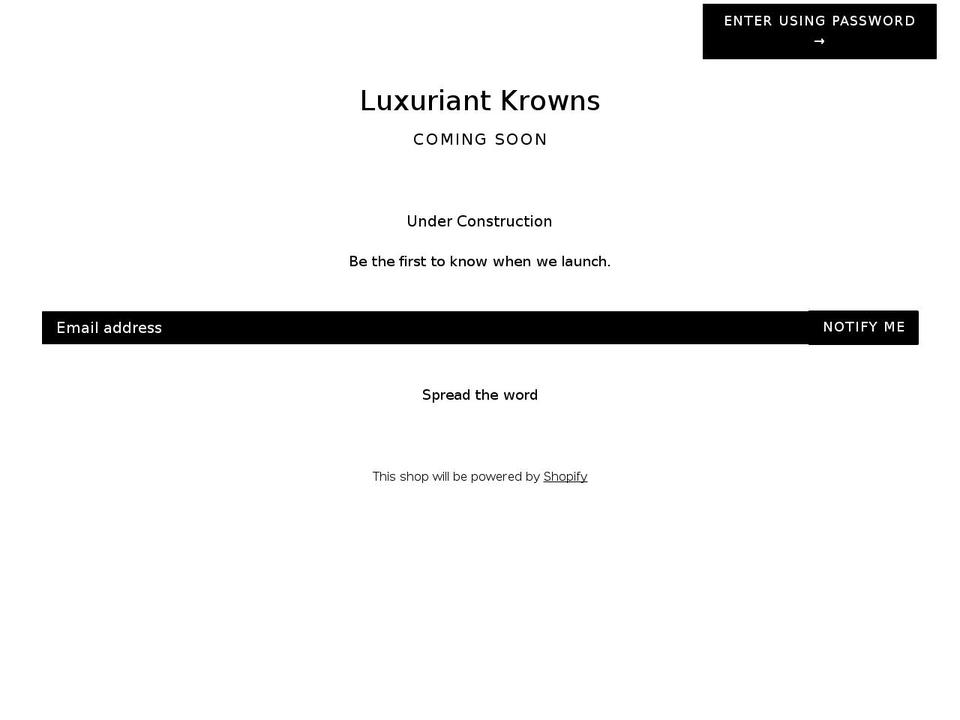 luxuriantkrowns.com — Shopify storefront screenshot