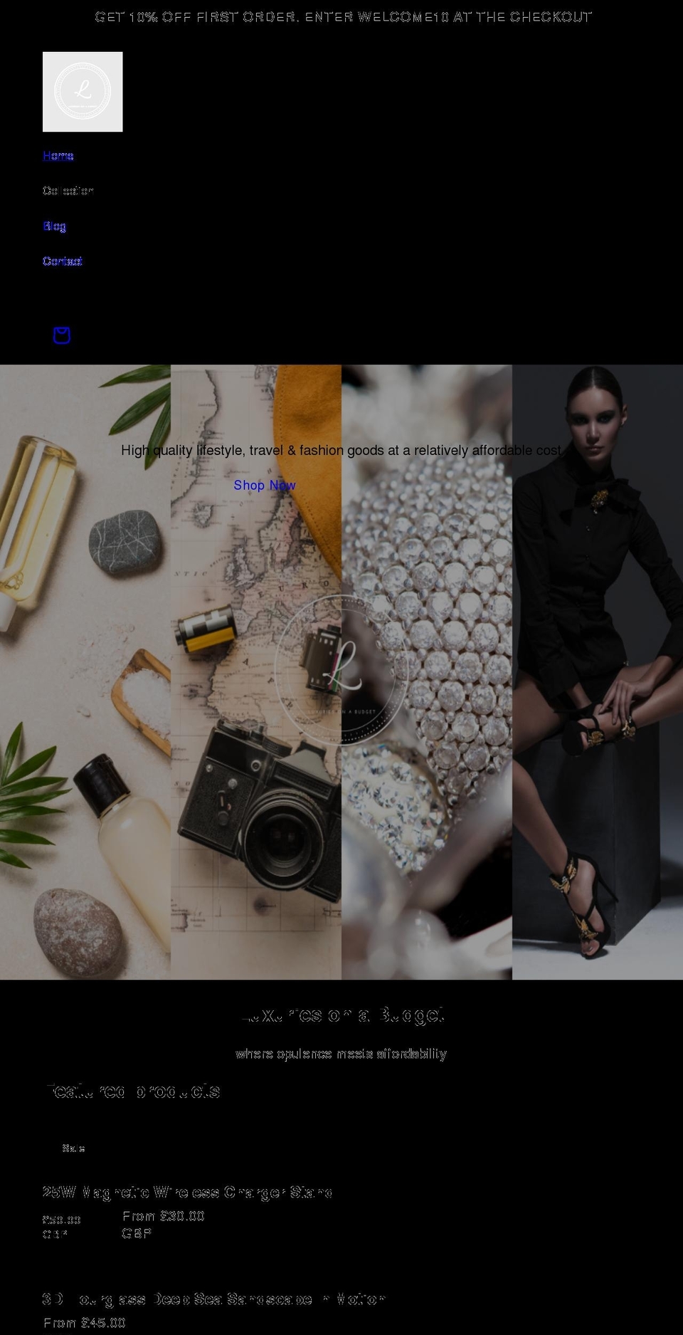 luxuriesonabudget.com shopify website screenshot