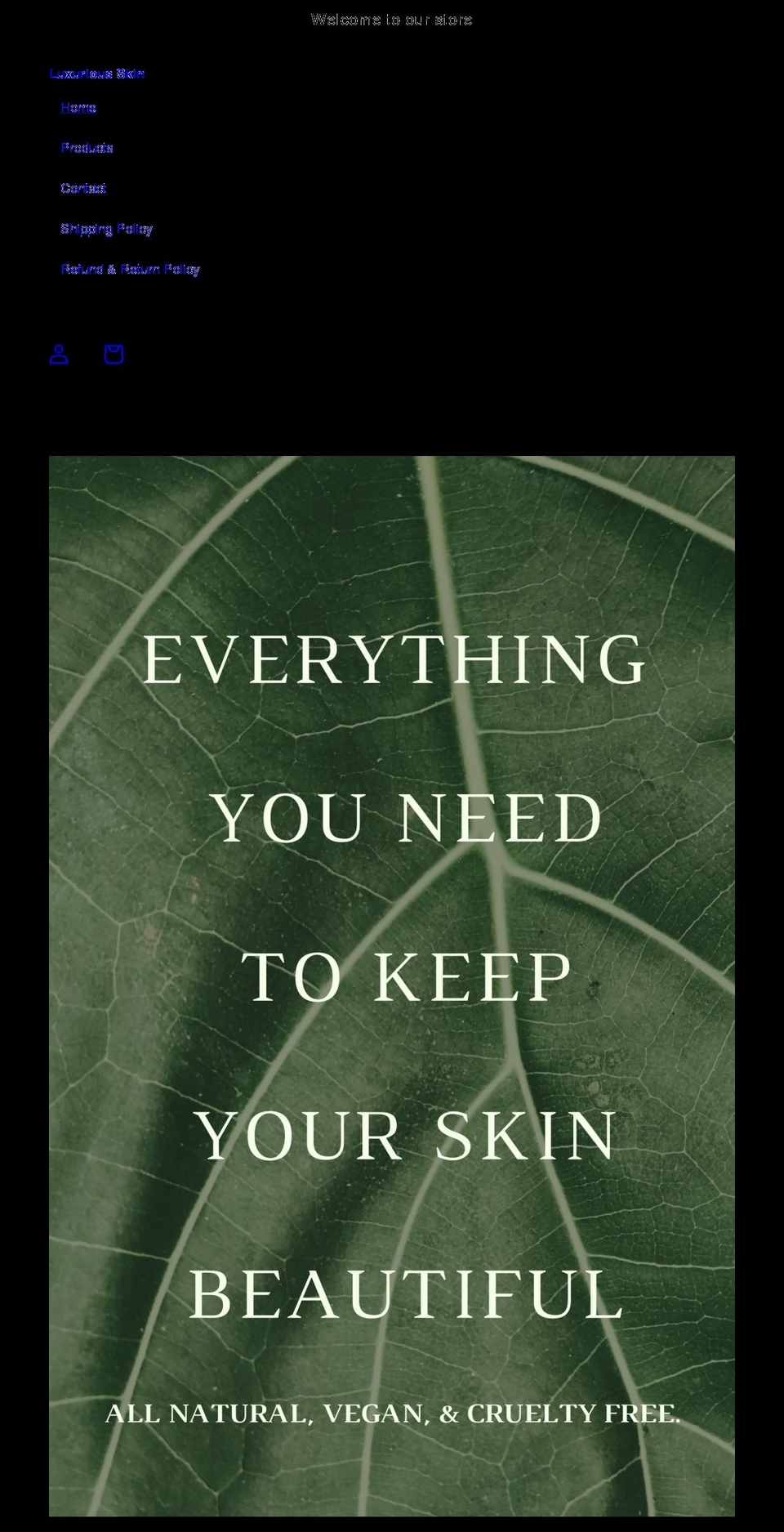 luxurious-skin.com shopify website screenshot