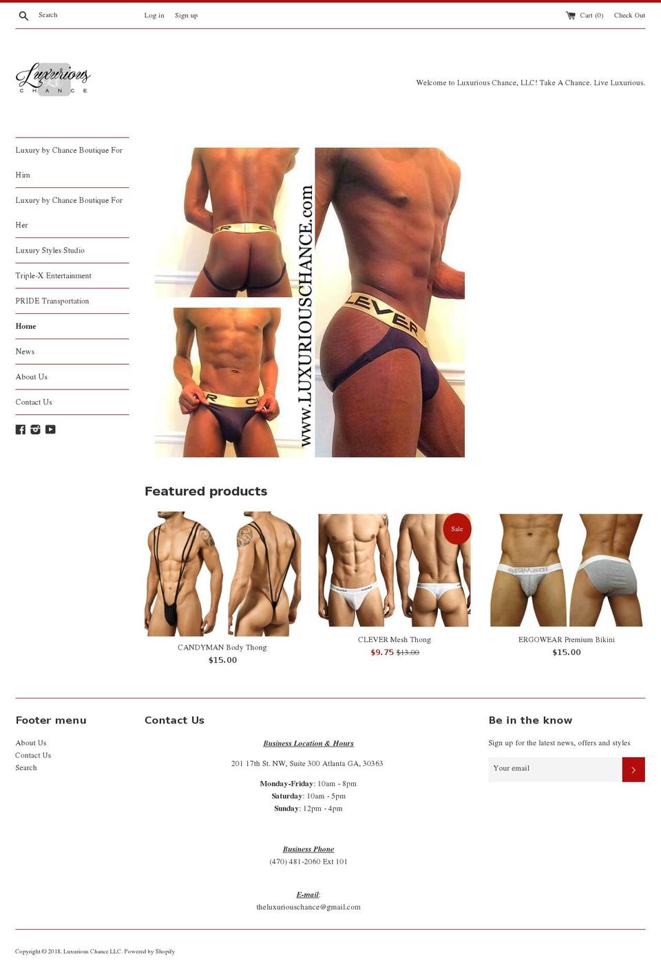 luxuriouschance.com shopify website screenshot