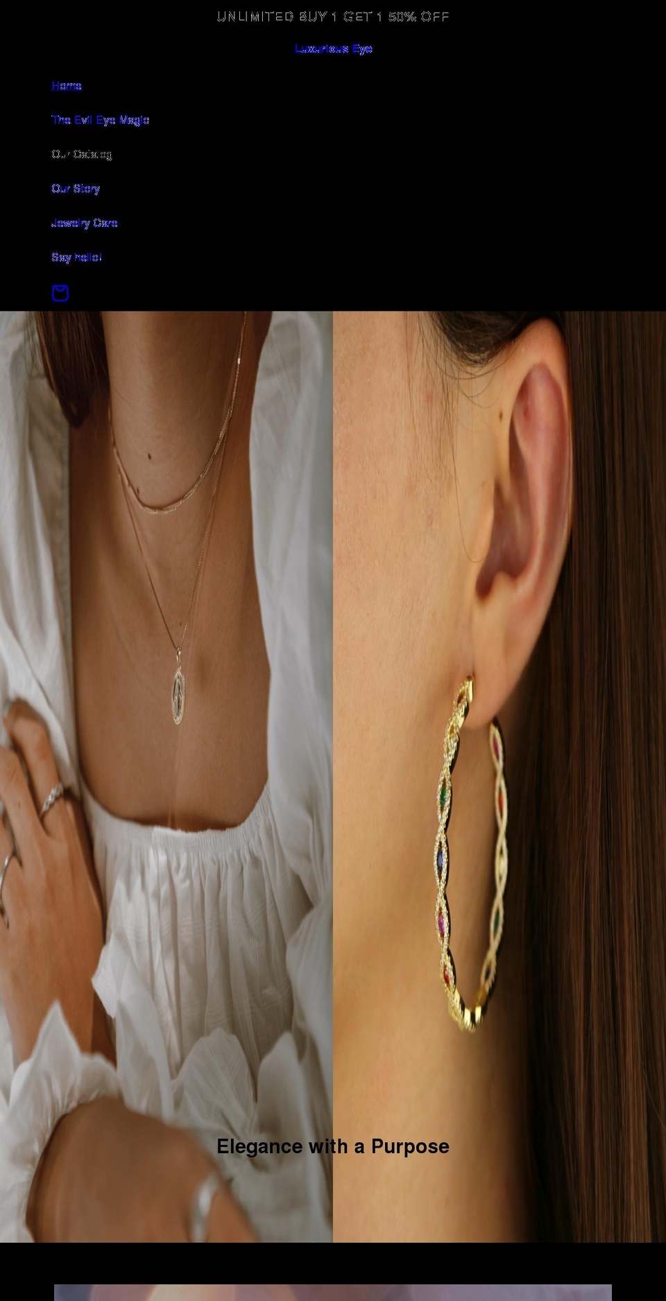 luxuriouseye.com shopify website screenshot