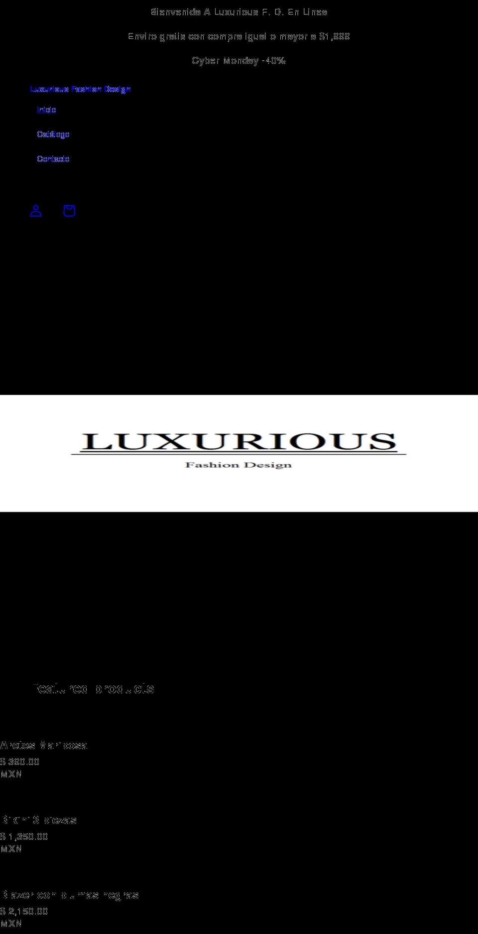 luxuriousfd.com shopify website screenshot