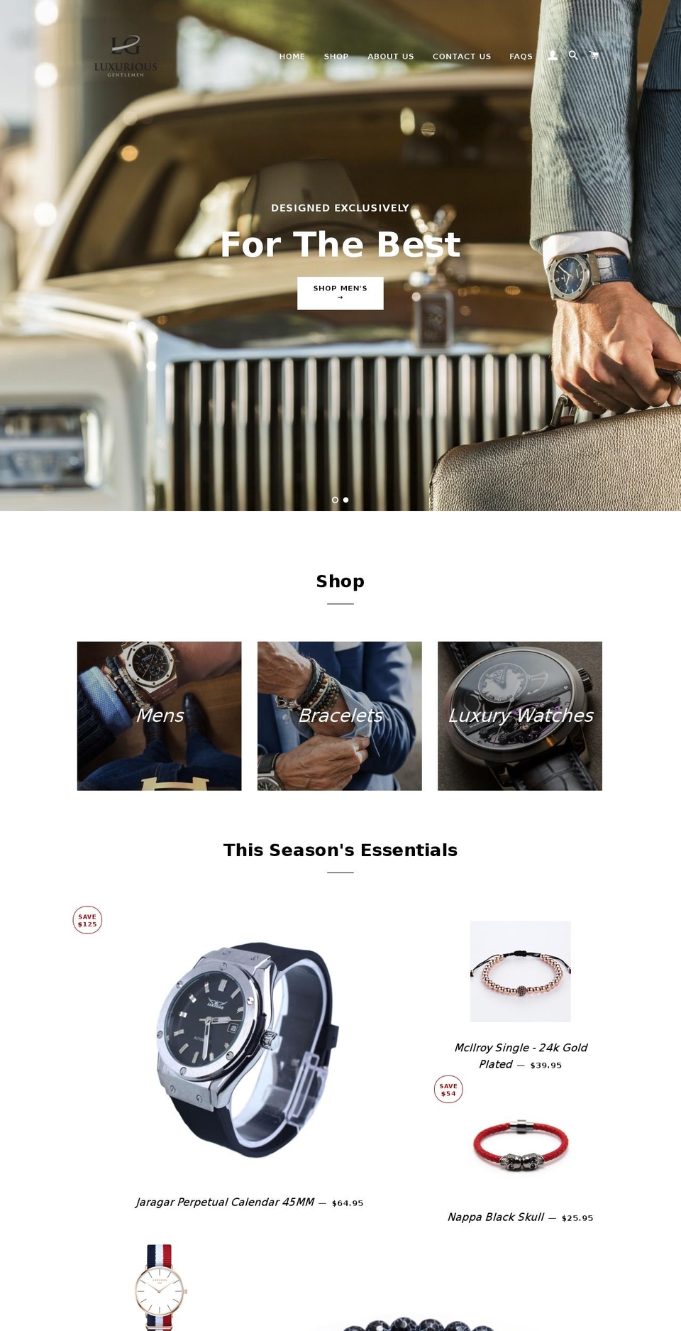 luxuriousgentlemen.com — Shopify storefront screenshot