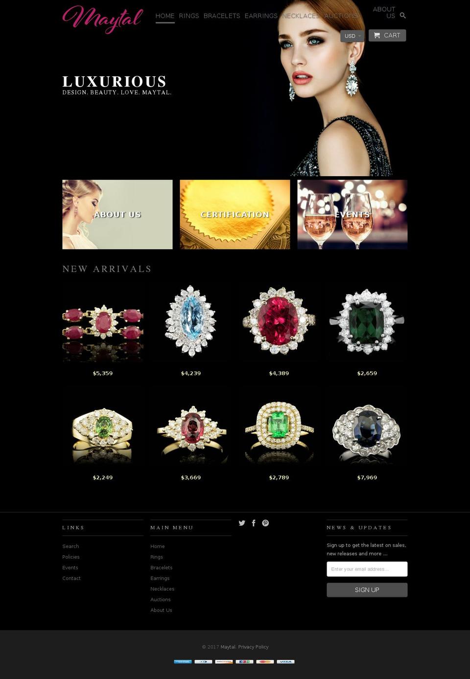 luxuriousjewelryandbeyond.com shopify website screenshot