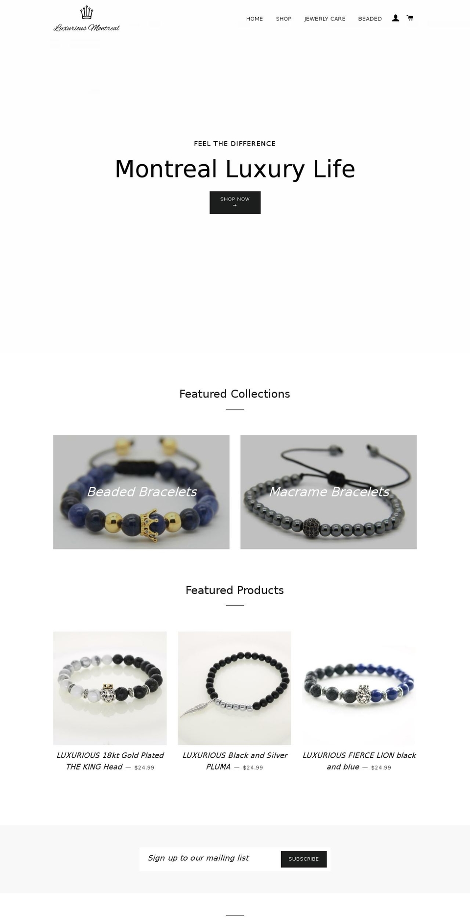 luxuriousmontreal.com shopify website screenshot
