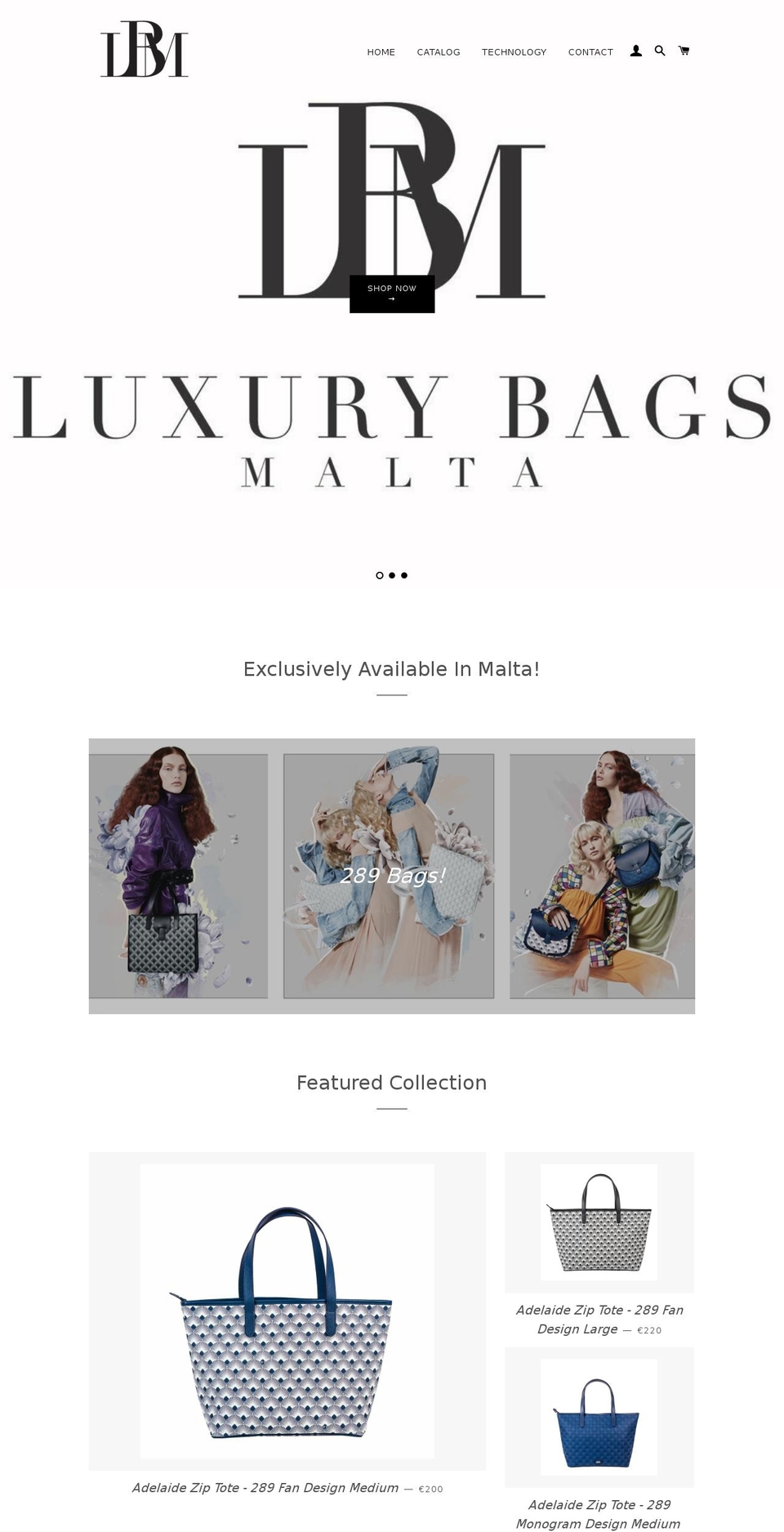 luxurybagsmalta.com — Shopify storefront screenshot