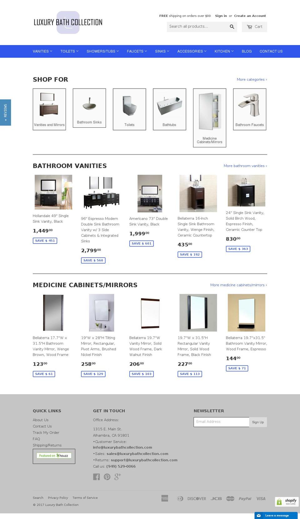 EVA Shopify theme site example luxurybathcollection.com