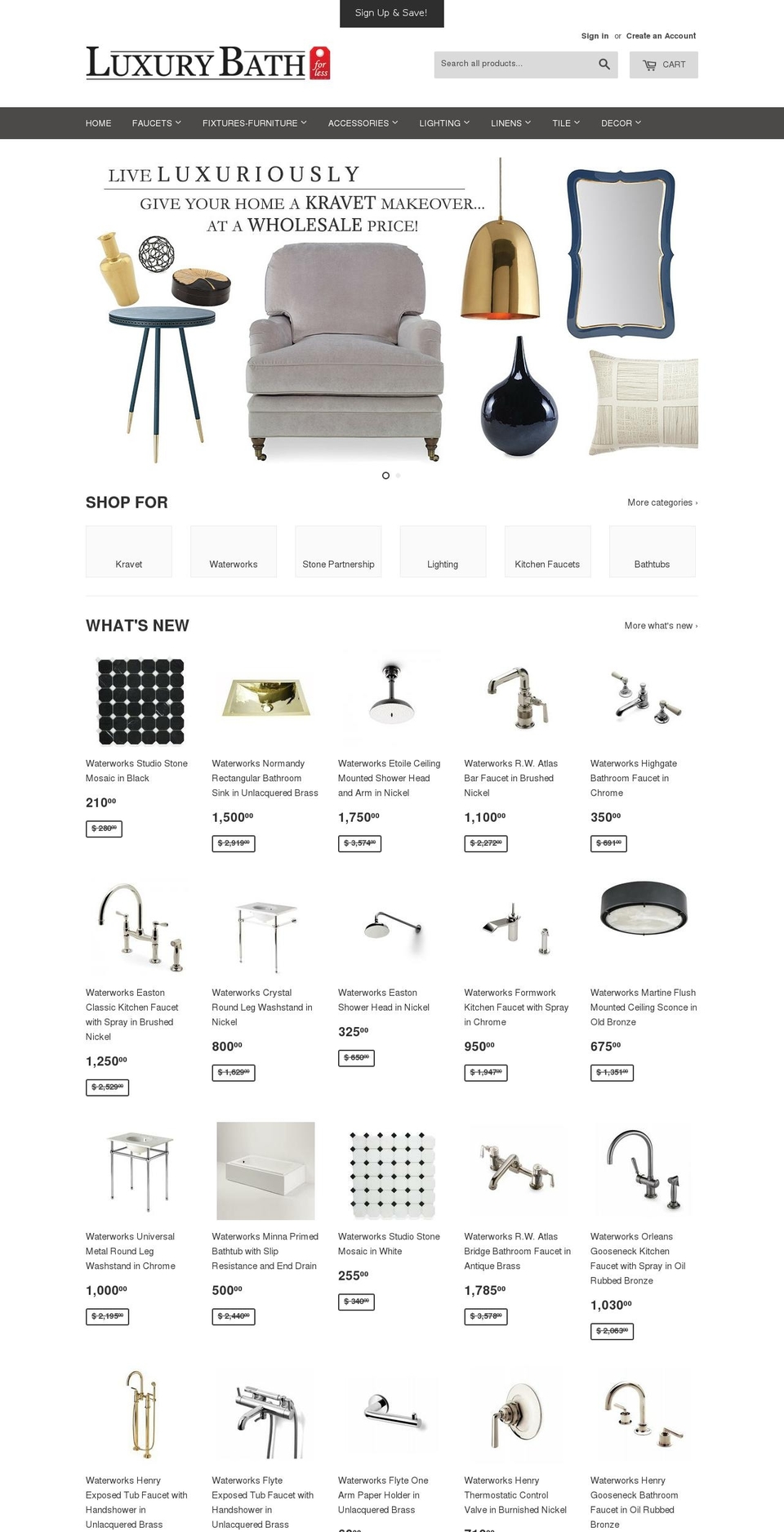 luxurybathforless.com shopify website screenshot