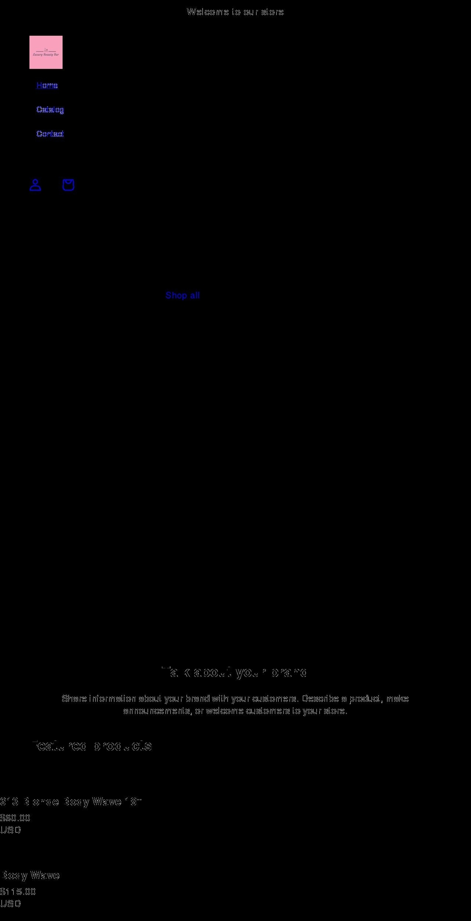 luxurybeautybar.org shopify website screenshot