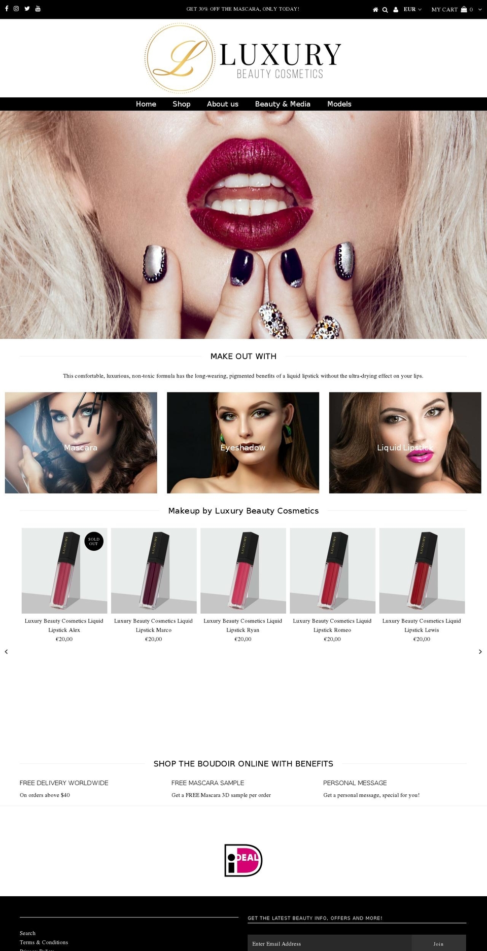 luxurybeautyproduct.com shopify website screenshot