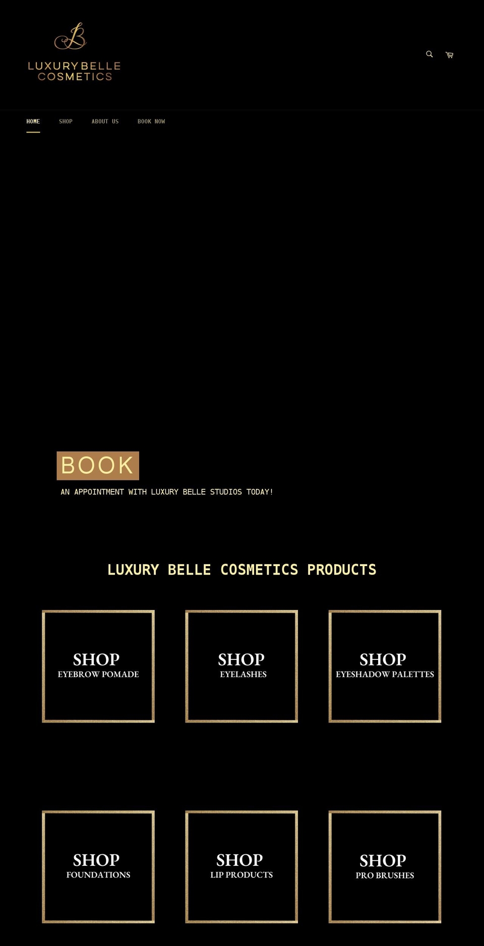 luxurybellecosmetics.com shopify website screenshot