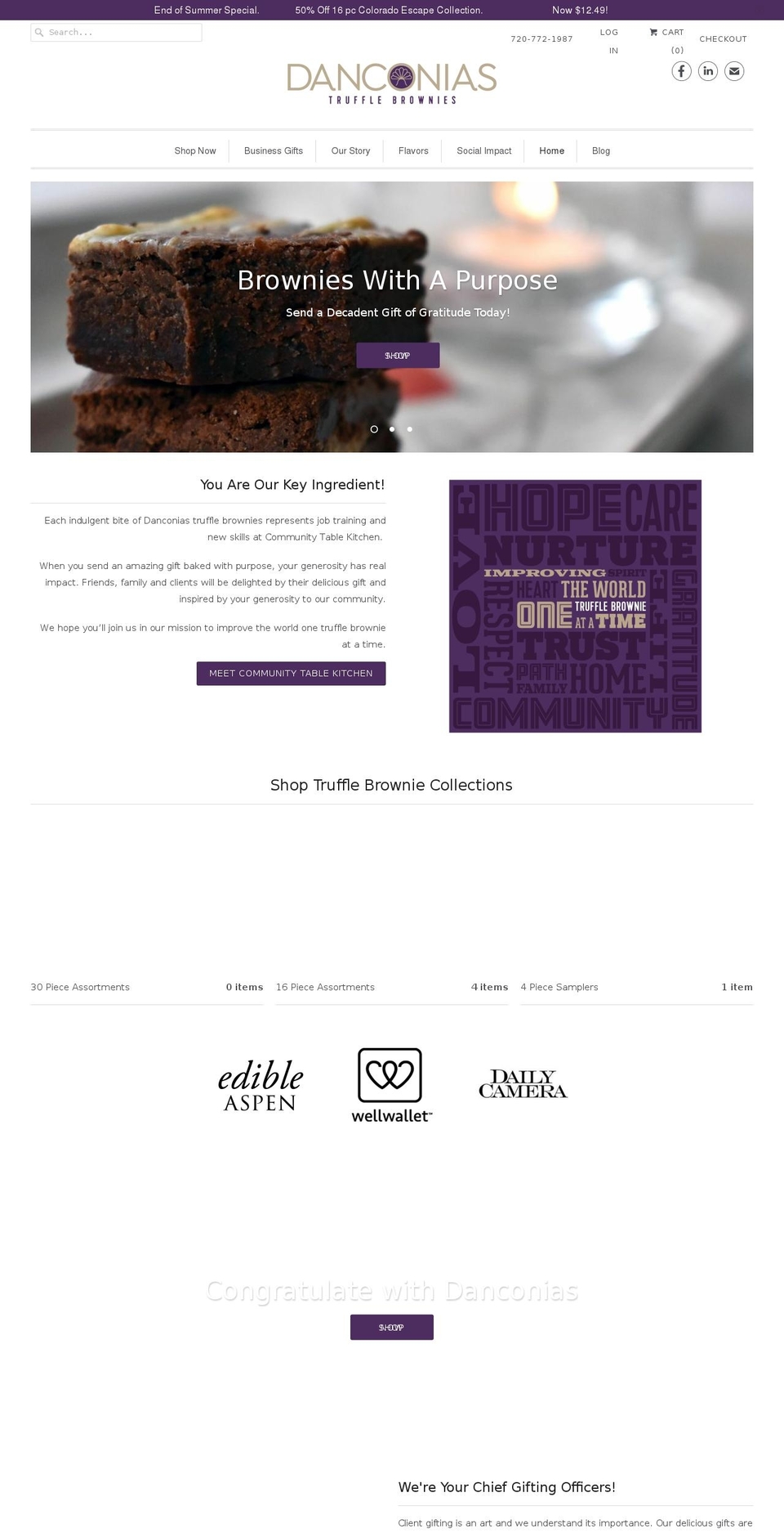 luxurybrownies.com — Shopify storefront screenshot