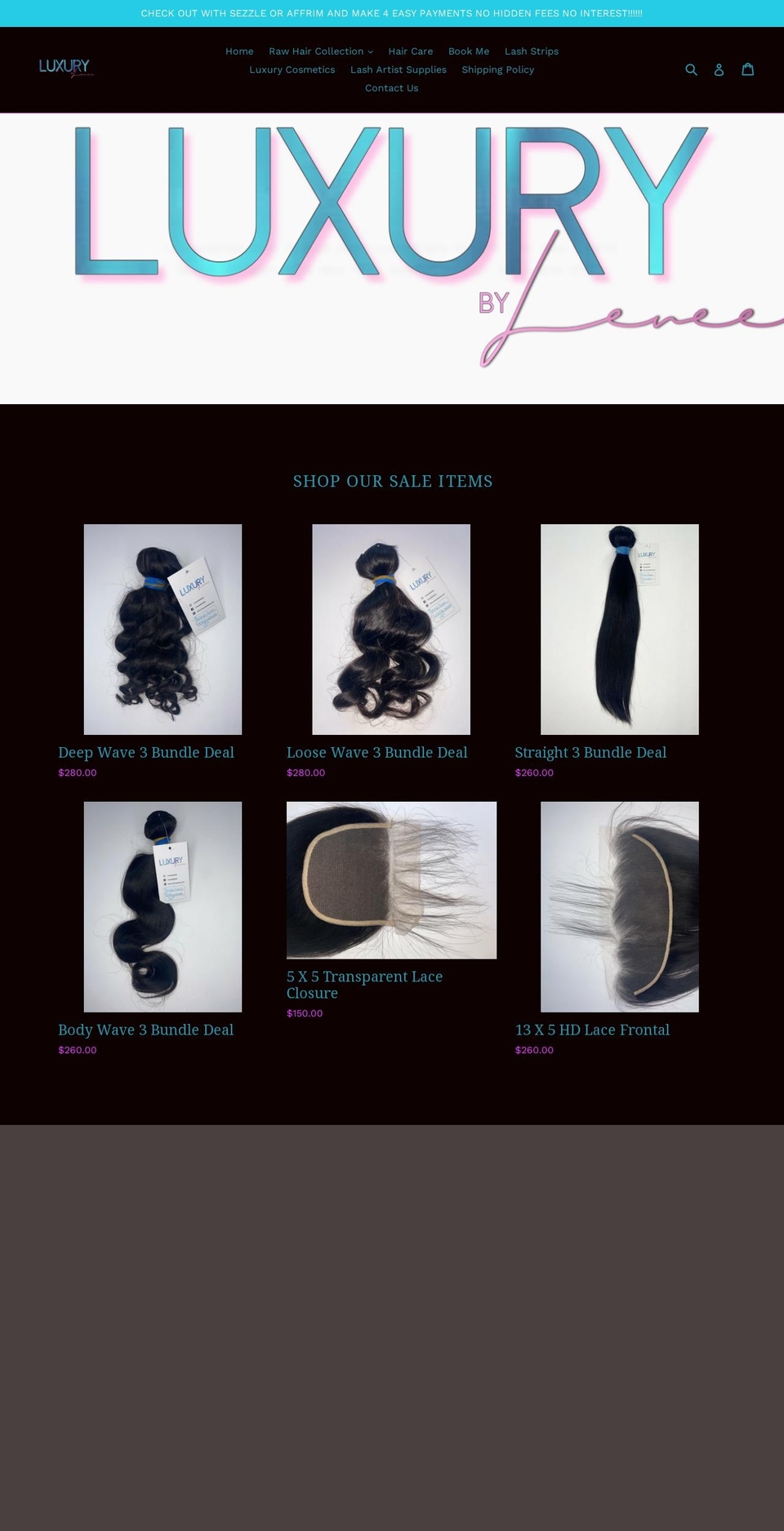 luxurybylenee.com — Shopify storefront screenshot