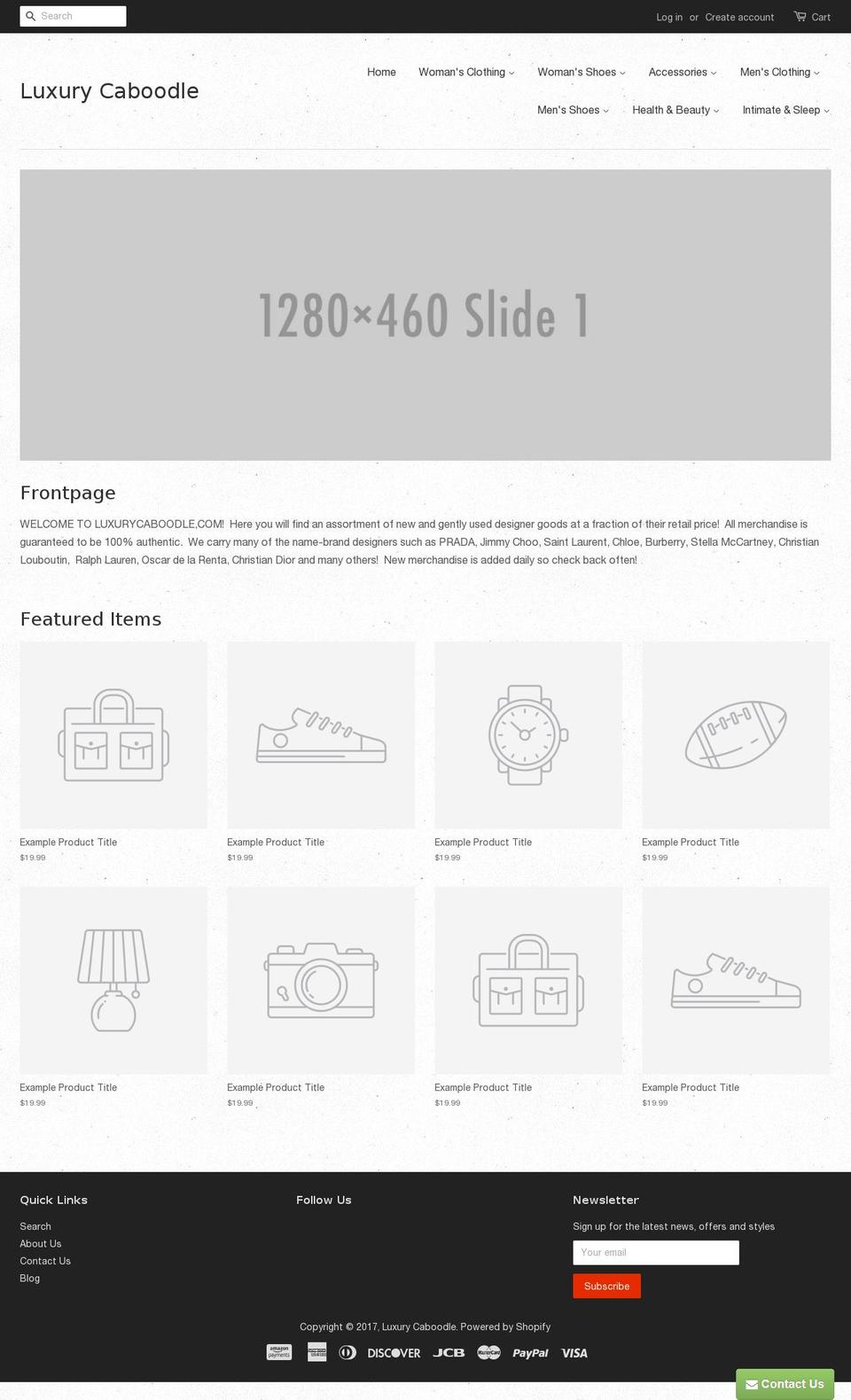 luxurycaboodle.com shopify website screenshot