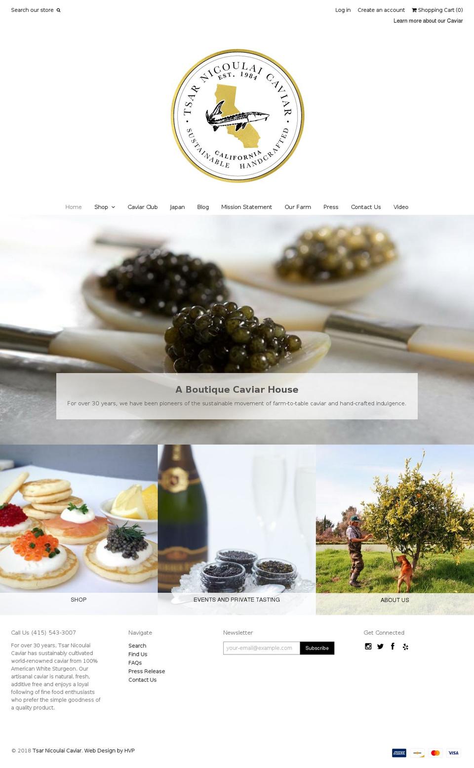 luxurycaviar.com — Shopify storefront screenshot