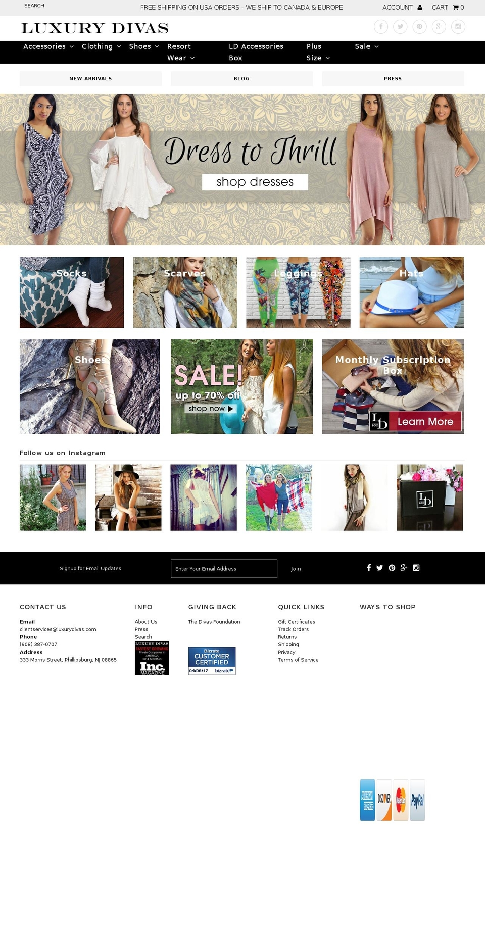 luxurydivas.com shopify website screenshot