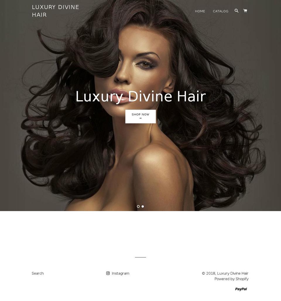 luxurydivinehair.com — Shopify storefront screenshot