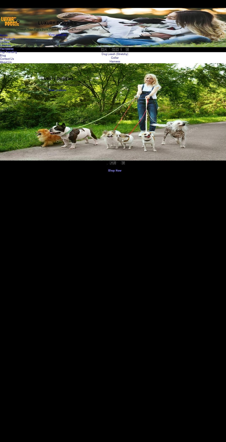 luxurydoggies.com shopify website screenshot