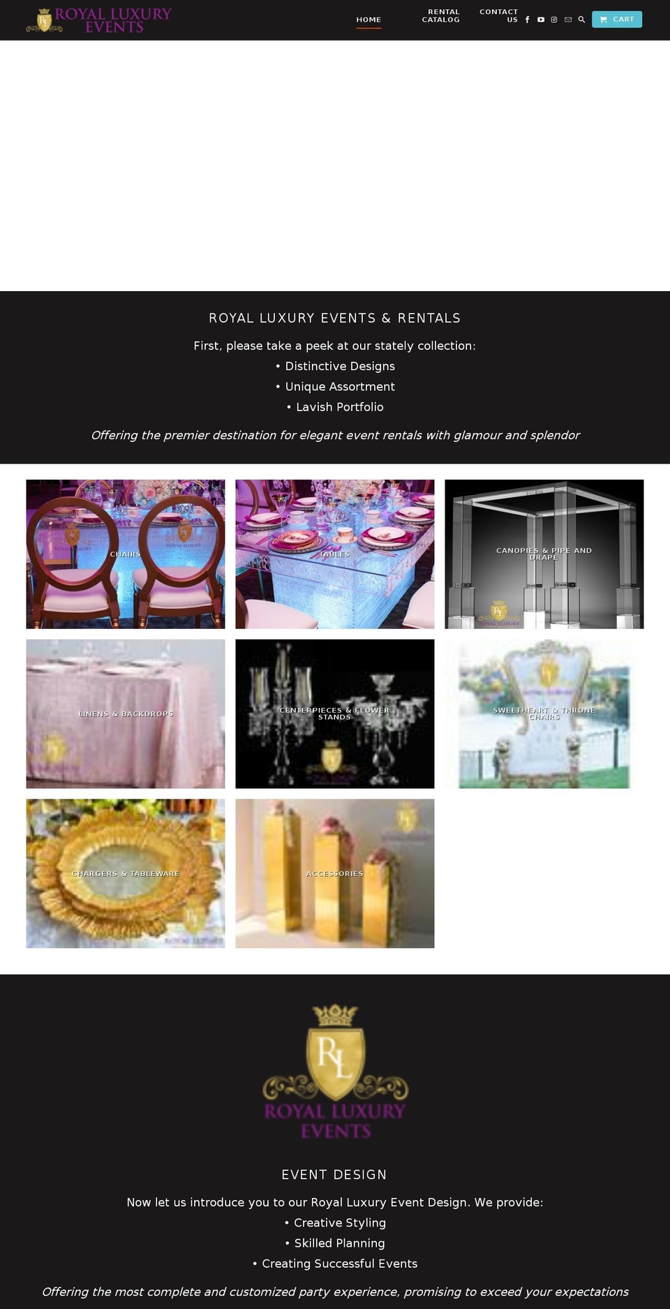 luxuryeventrentals.com — Shopify storefront screenshot
