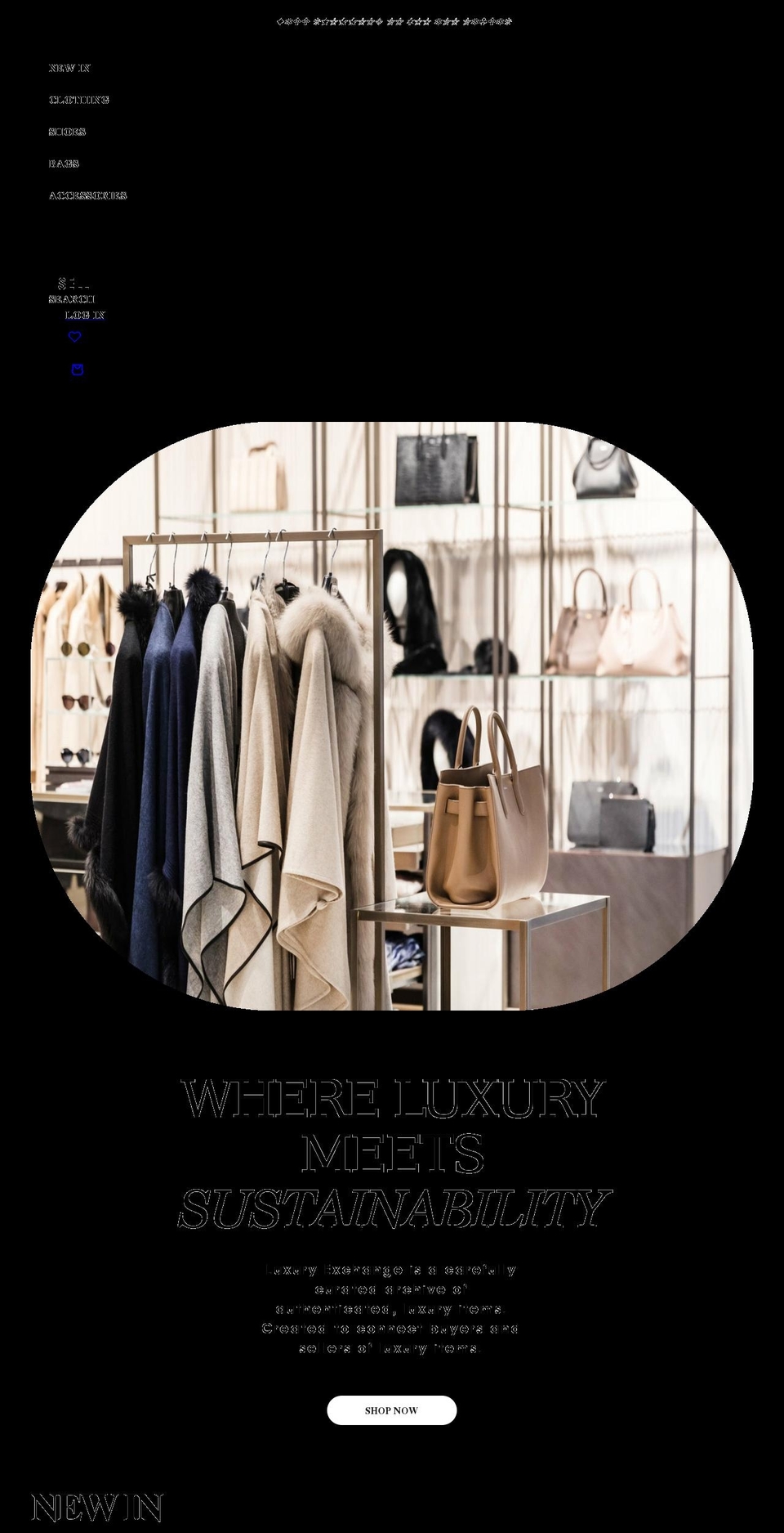 luxuryexchange.ie shopify website screenshot