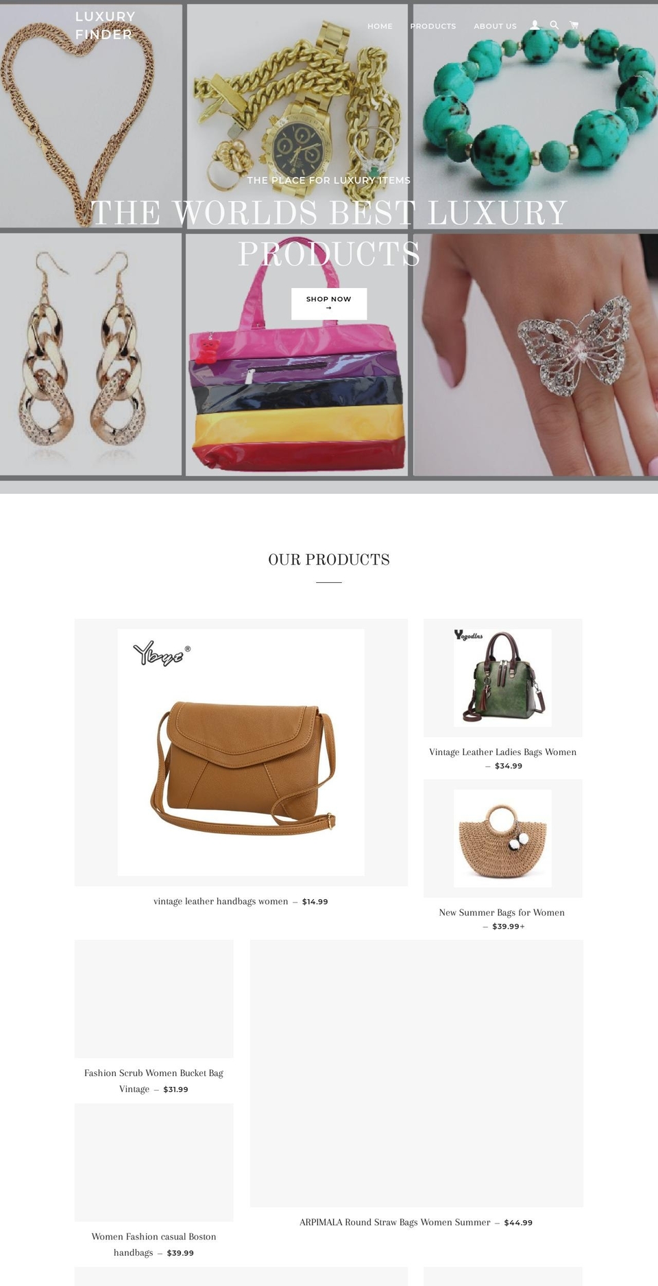 luxuryfinder.net shopify website screenshot