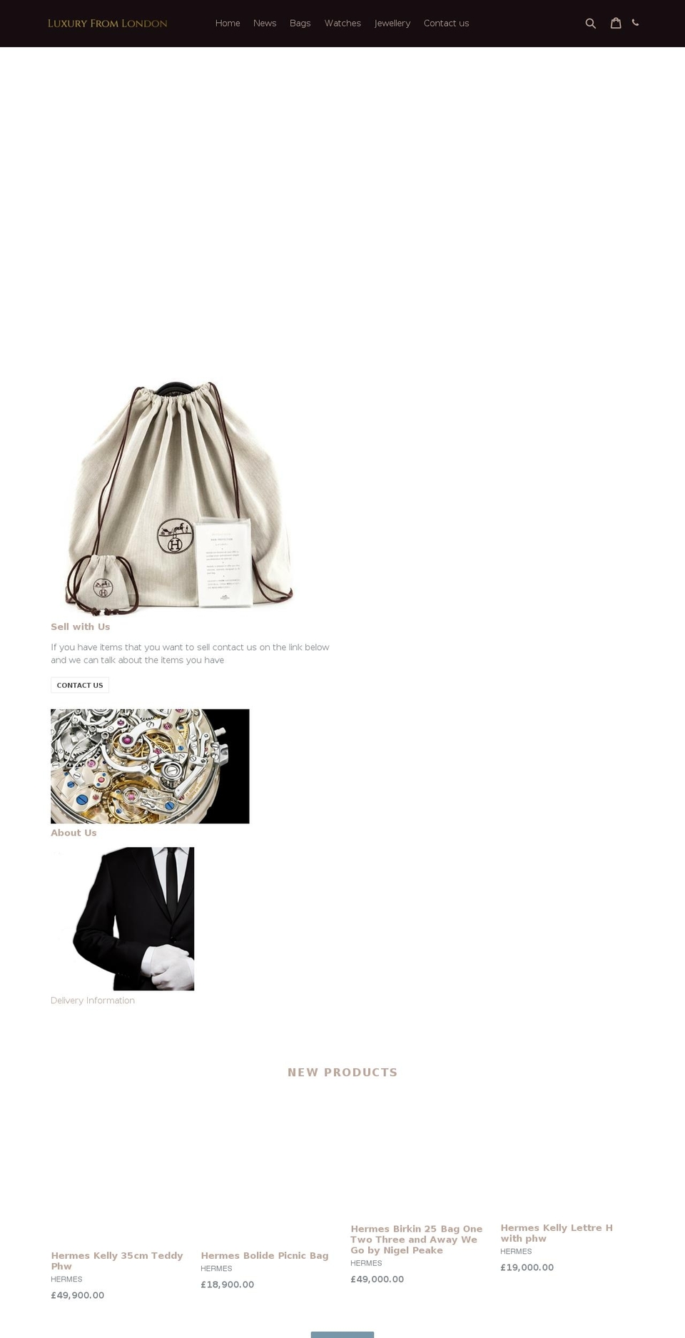 luxuryfromlondon.com shopify website screenshot