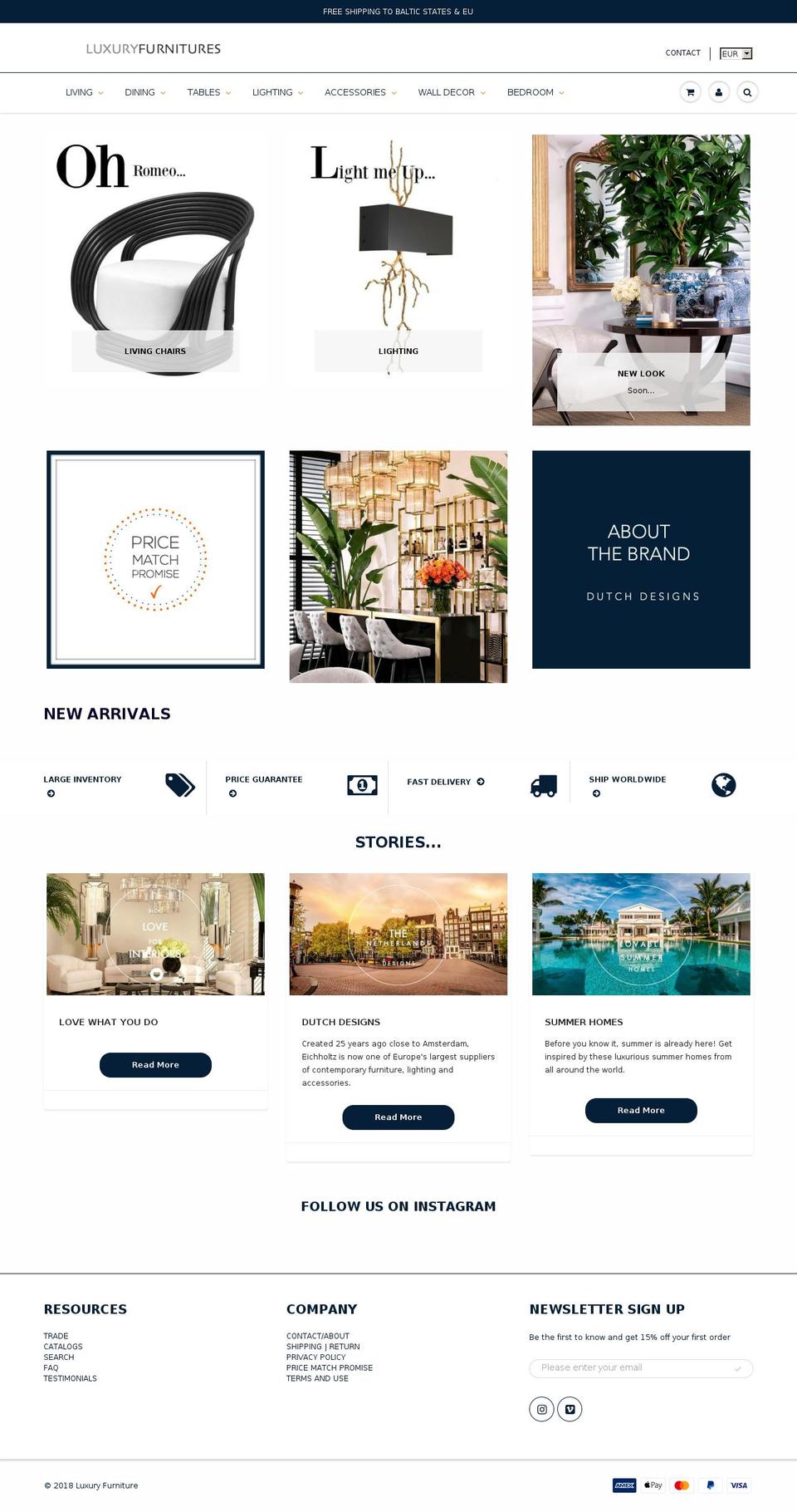 luxuryfurnitures.com shopify website screenshot