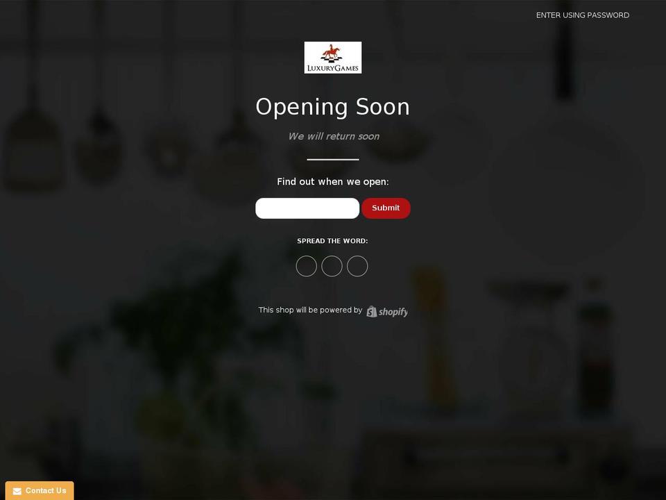 luxurygames.co.uk shopify website screenshot